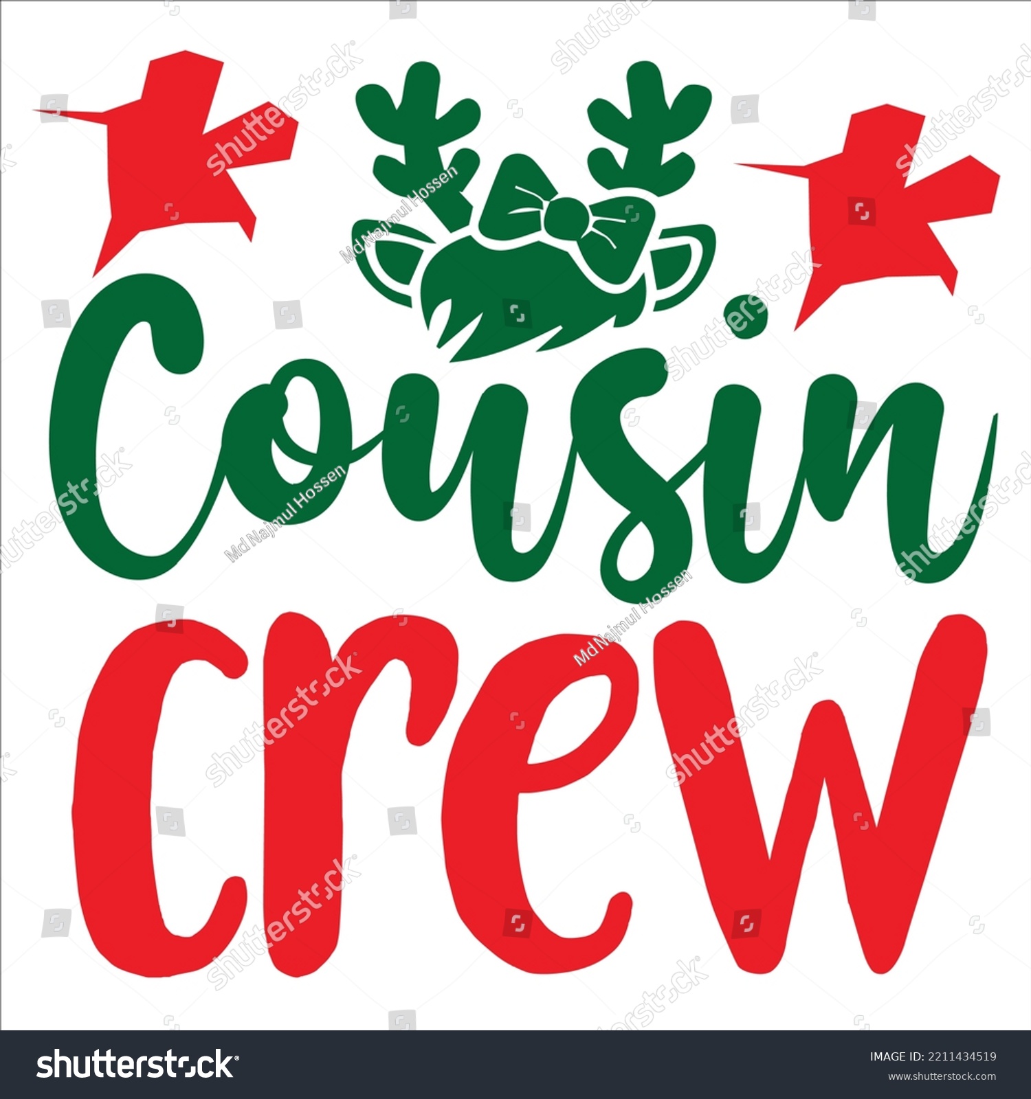 SVG of Cousin Crew, Merry Christmas shirts Print Template, Xmas Ugly Snow Santa Clouse New Year Holiday Candy Santa Hat vector illustration for Christmas hand lettered svg