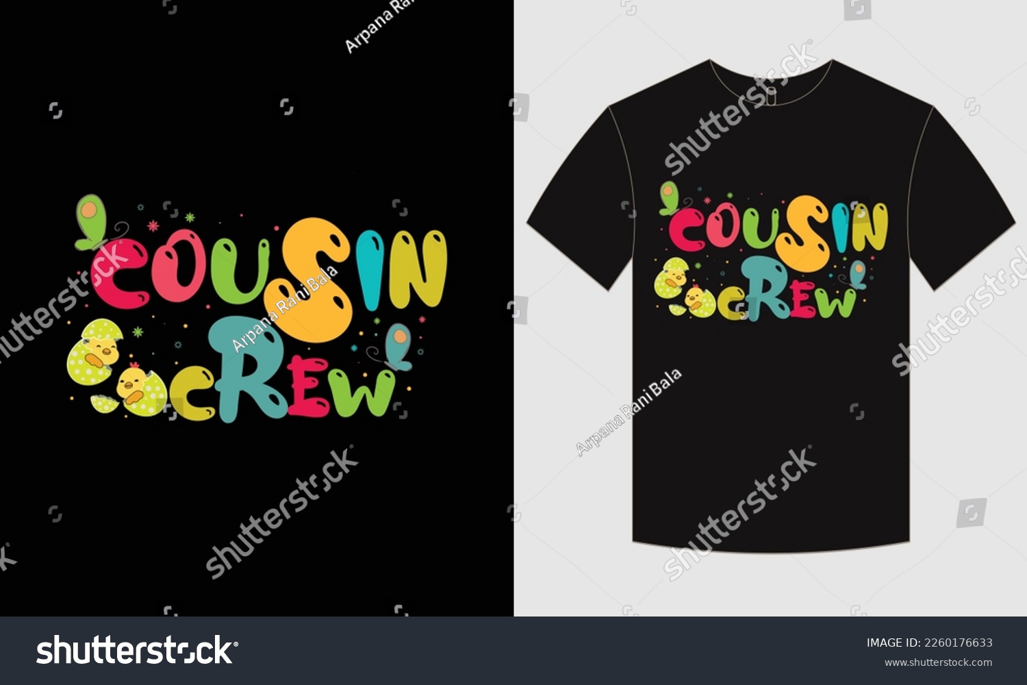 SVG of cousin crew shirt design and star sun day svg