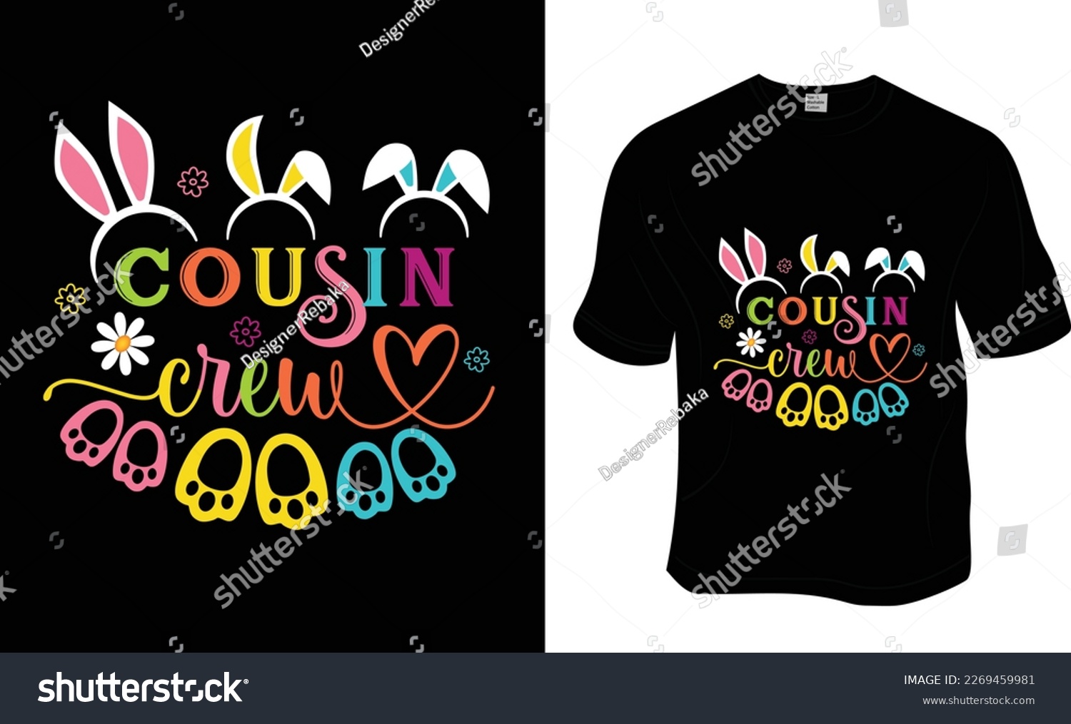 SVG of Cousin Crew, SVG, Sunday, Easter T-Shirt Design.  Ready to print for apparel, poster, and illustration. Modern, simple, lettering.

 svg