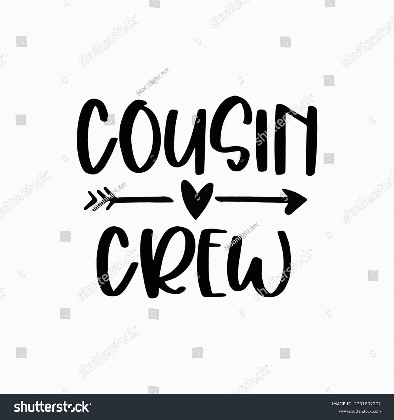 SVG of Cousin crew text vector written with typography, Svg Files for Cricut svg