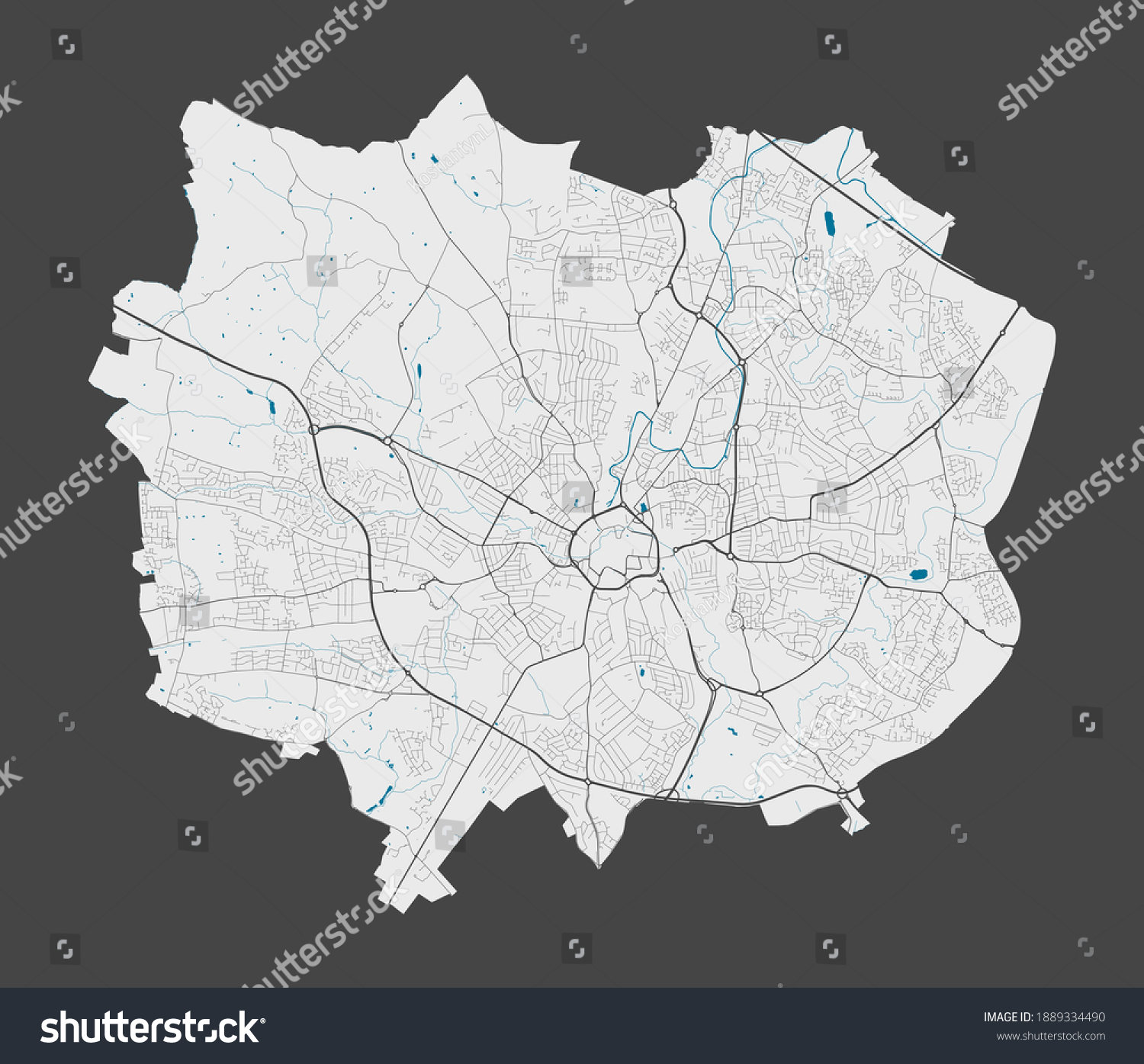 Coventry Map Detailed Map Coventry City Stock Vector Royalty Free   Stock Vector Coventry Map Detailed Map Of Coventry City Administrative Area Cityscape Panorama Royalty Free 1889334490 