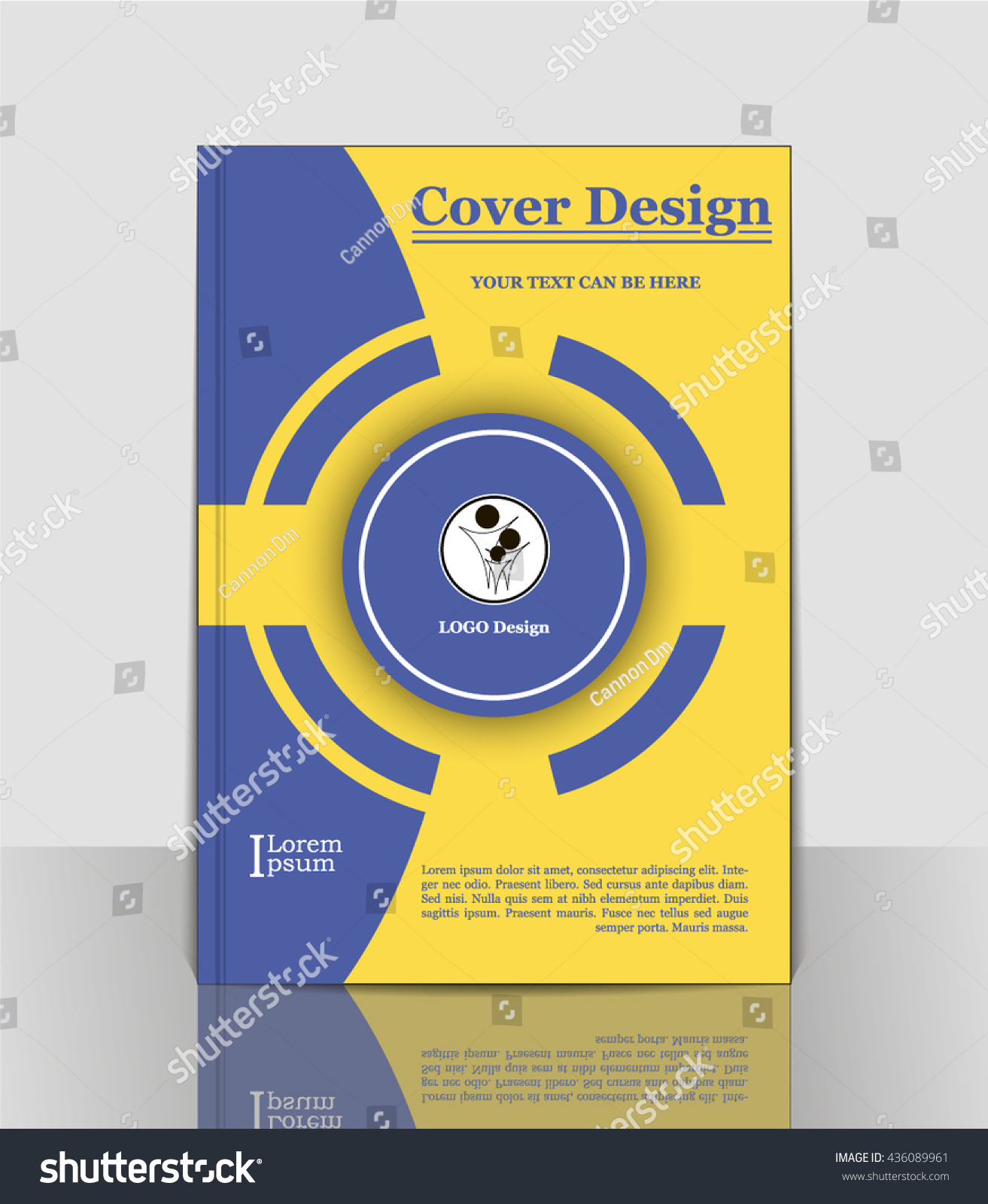 cover a 4 circle blue yellow abstract stock vector royalty free poster cover sheets