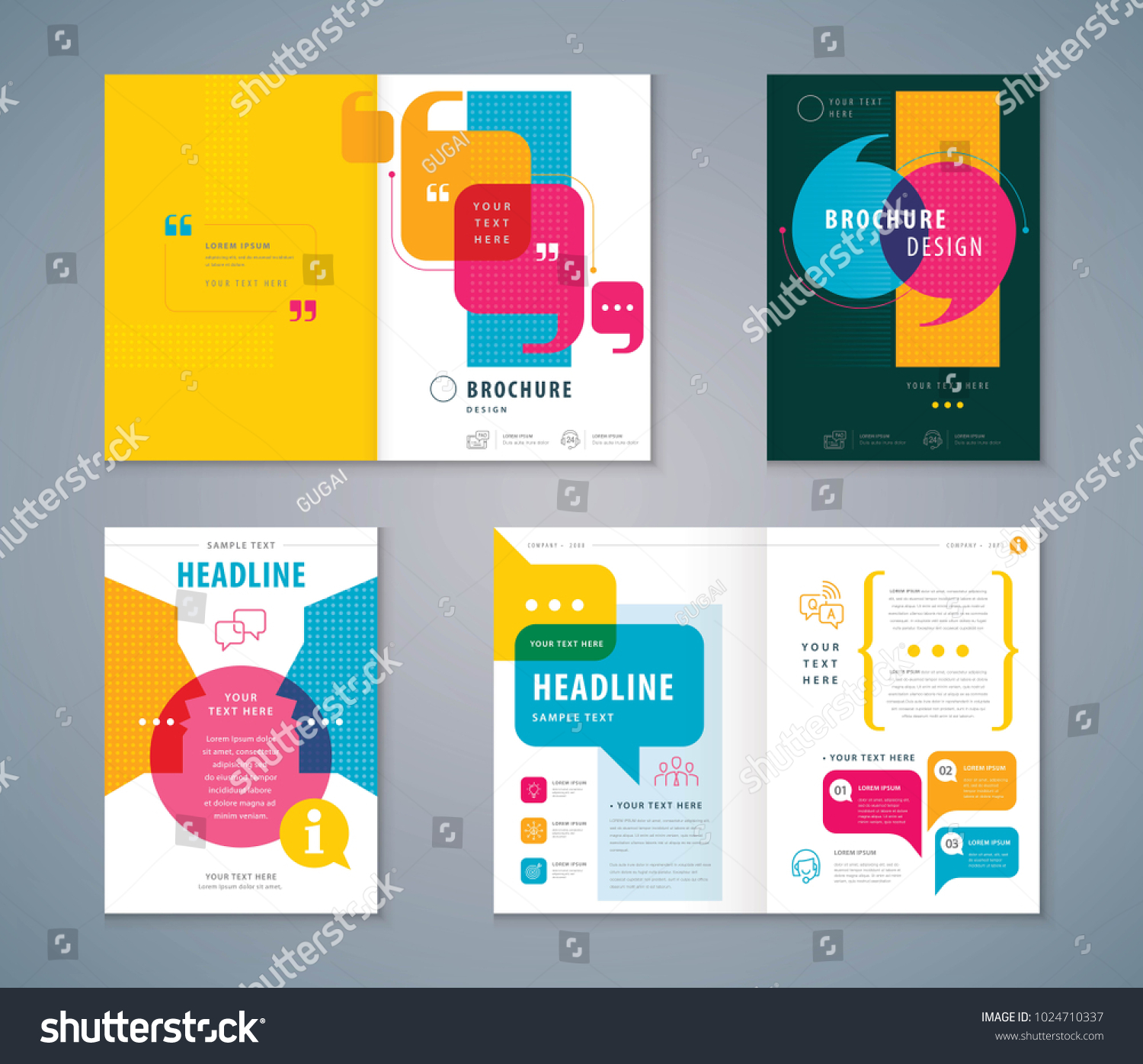 Cover Book Design Set Speech Bubbles Stock Vector (Royalty Free