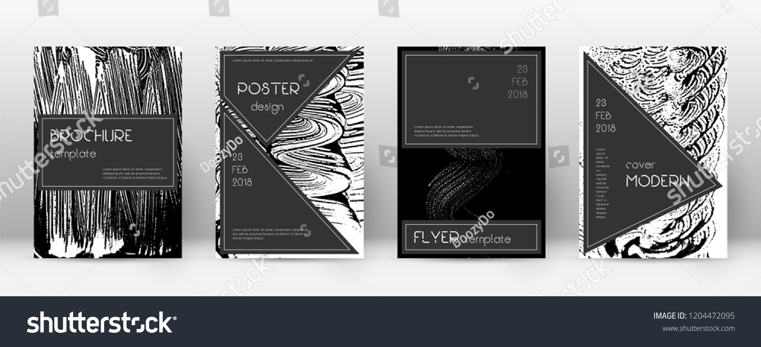 Cover Page Design Template Black Brochure Stock Vector (Royalty Free ...