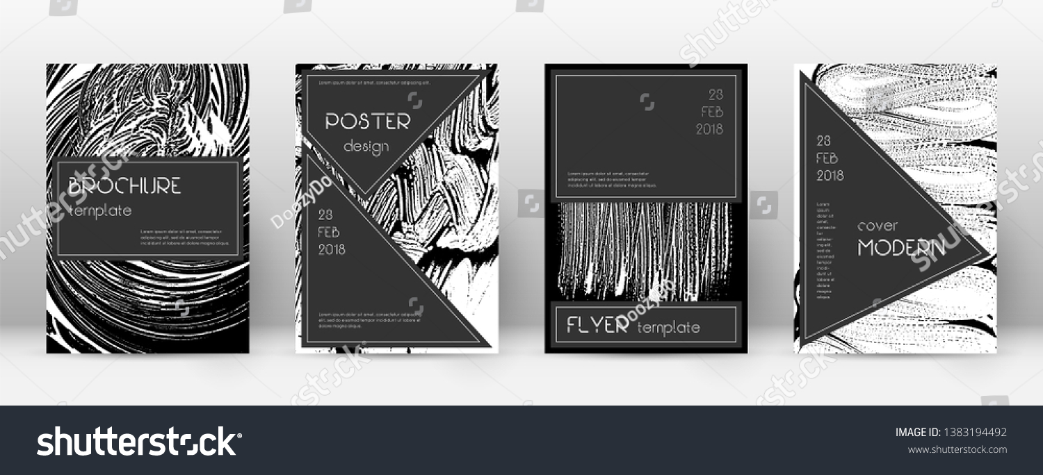 Cover Page Design Template Black Brochure Stock Vector (Royalty Free