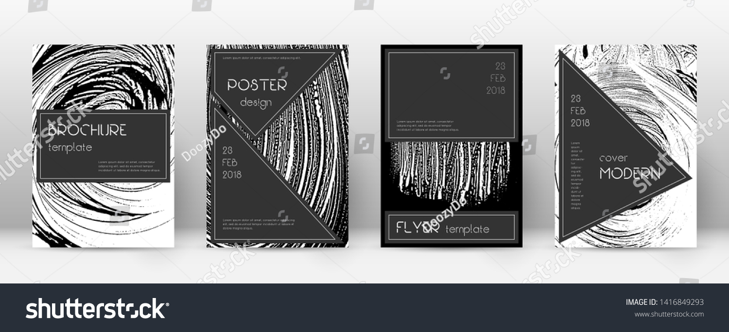 Cover Page Design Template Black Brochure Stock Vector (Royalty Free