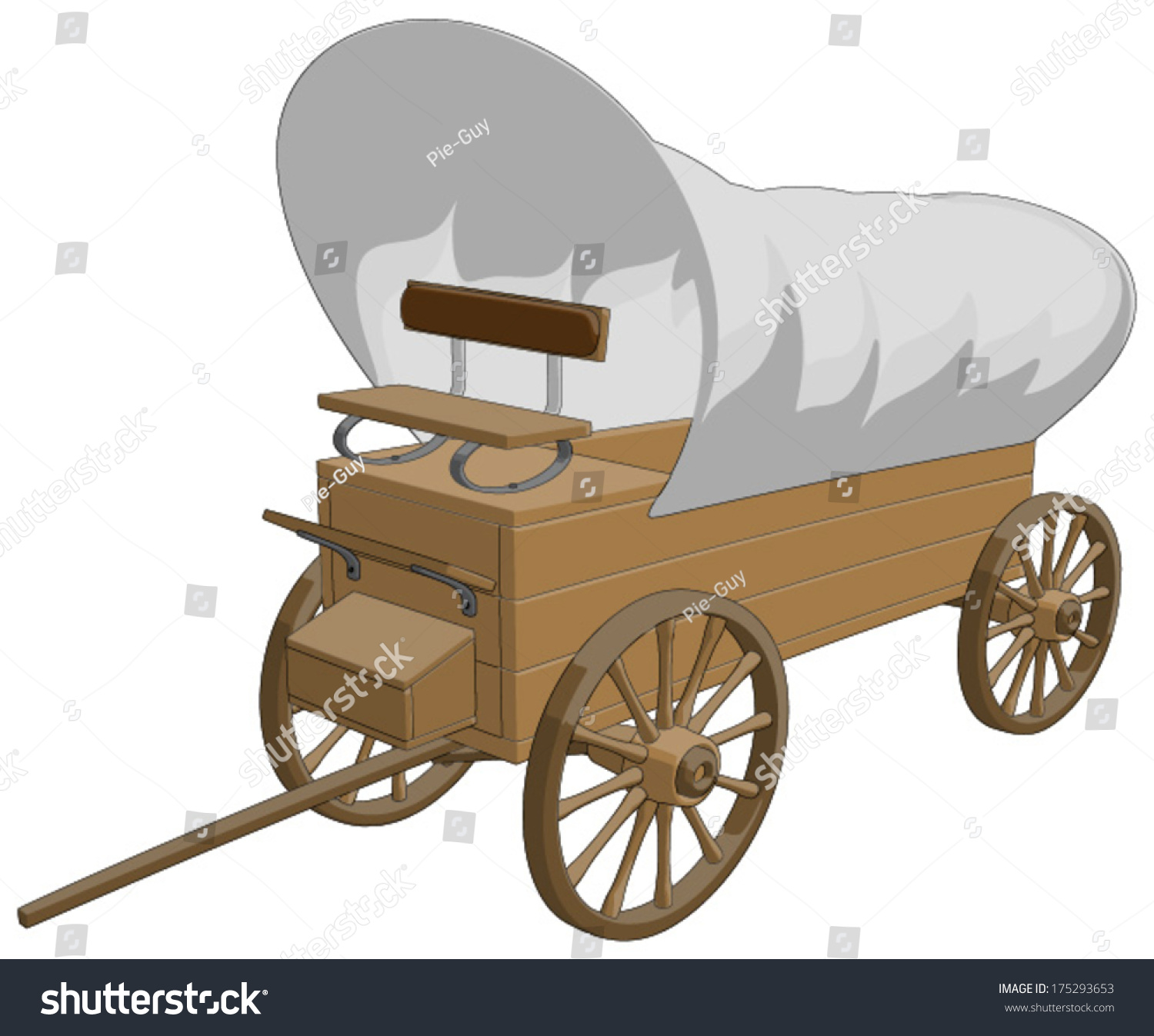 SVG of Covered Wagon -  Vector Artwork (isolated on white background). svg