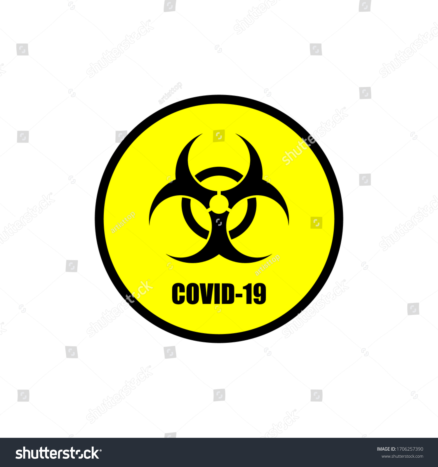 Covid19 Biohazard Warning Poster Danger Biohazard Stock Vector (Royalty ...