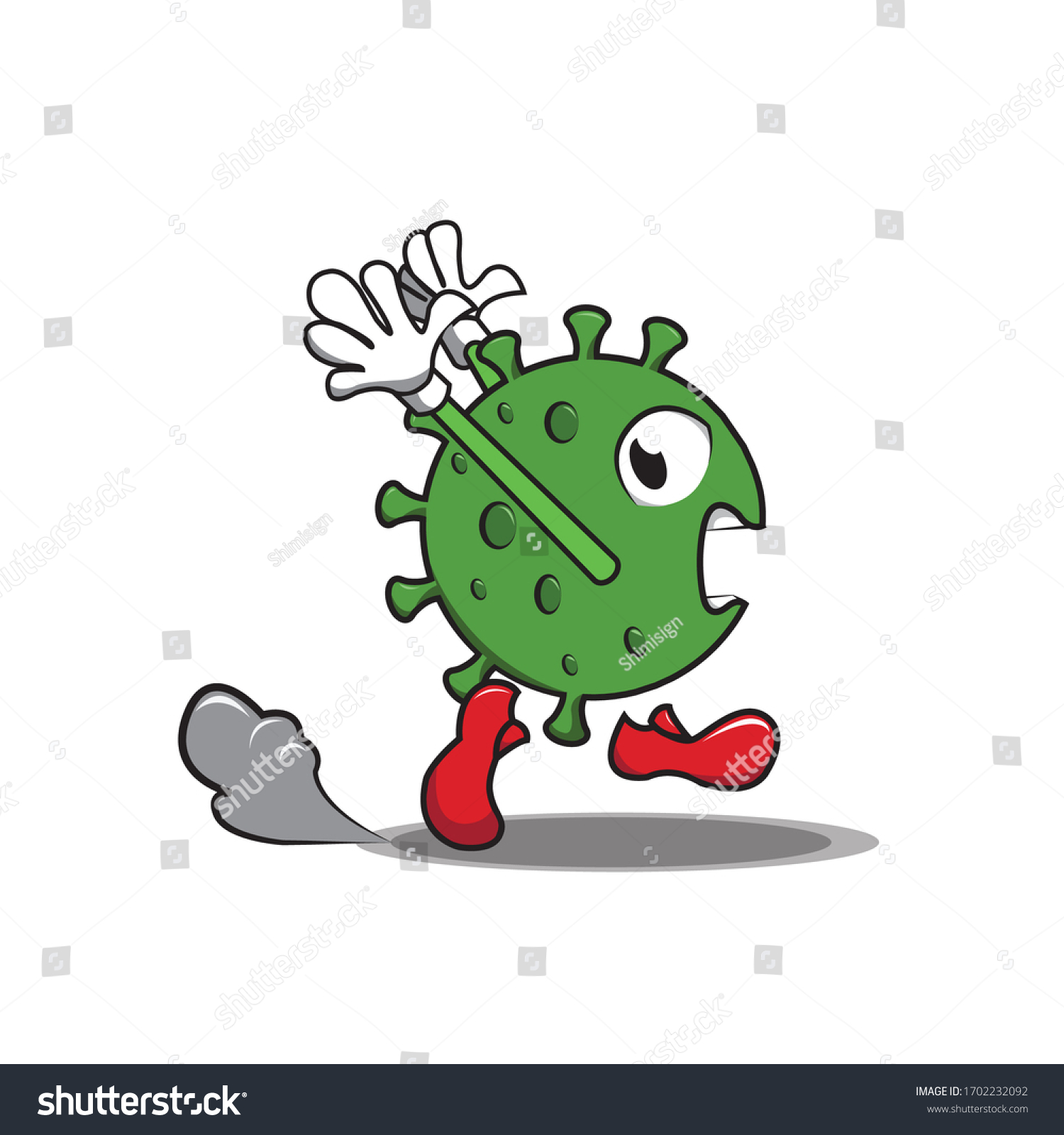 Covid19 Corona Virus Run Because Scared Stock Vector Royalty Free 1702232092