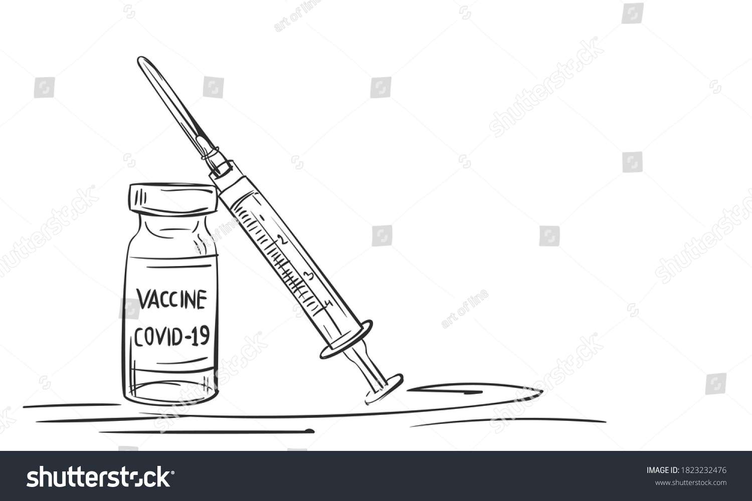 Covid19 Coronavirus Vaccine Bottle Syringe Vector Stock Vector (Royalty ...