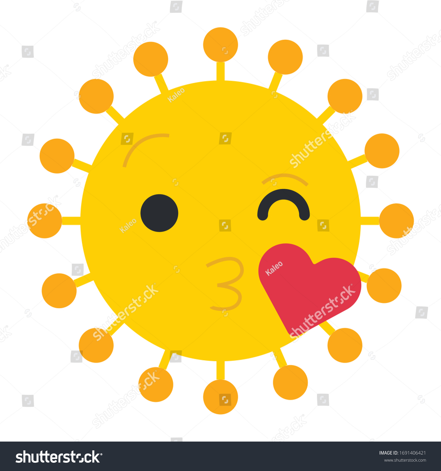 Covid Emoji Illustration Kissing Face Coronavirus Stock Vector (Royalty ...