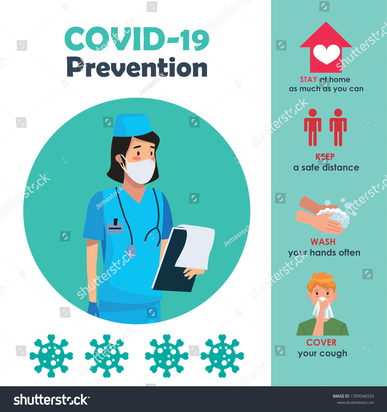 Covid19 Infographics Prevention Methods Vector Illustration Stock ...