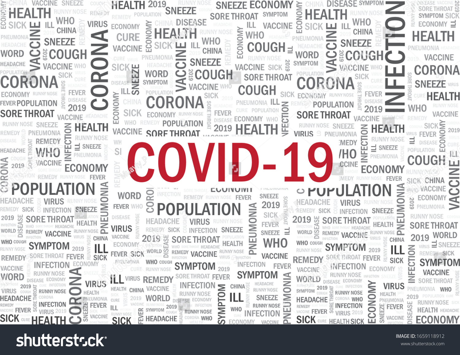 Covid19 News Background Related Words On Stock Vector Royalty Free