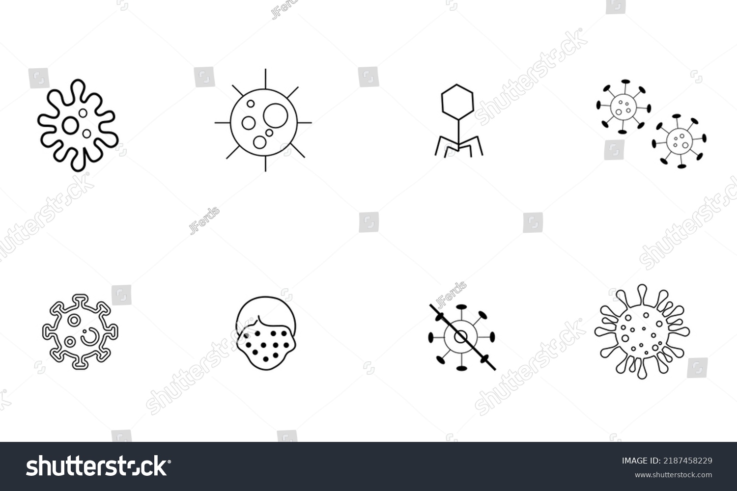 SVG of Covid virus icon png, svg, vector. Virus icon pack, different styles of corona virus in eps format, fully editable svg