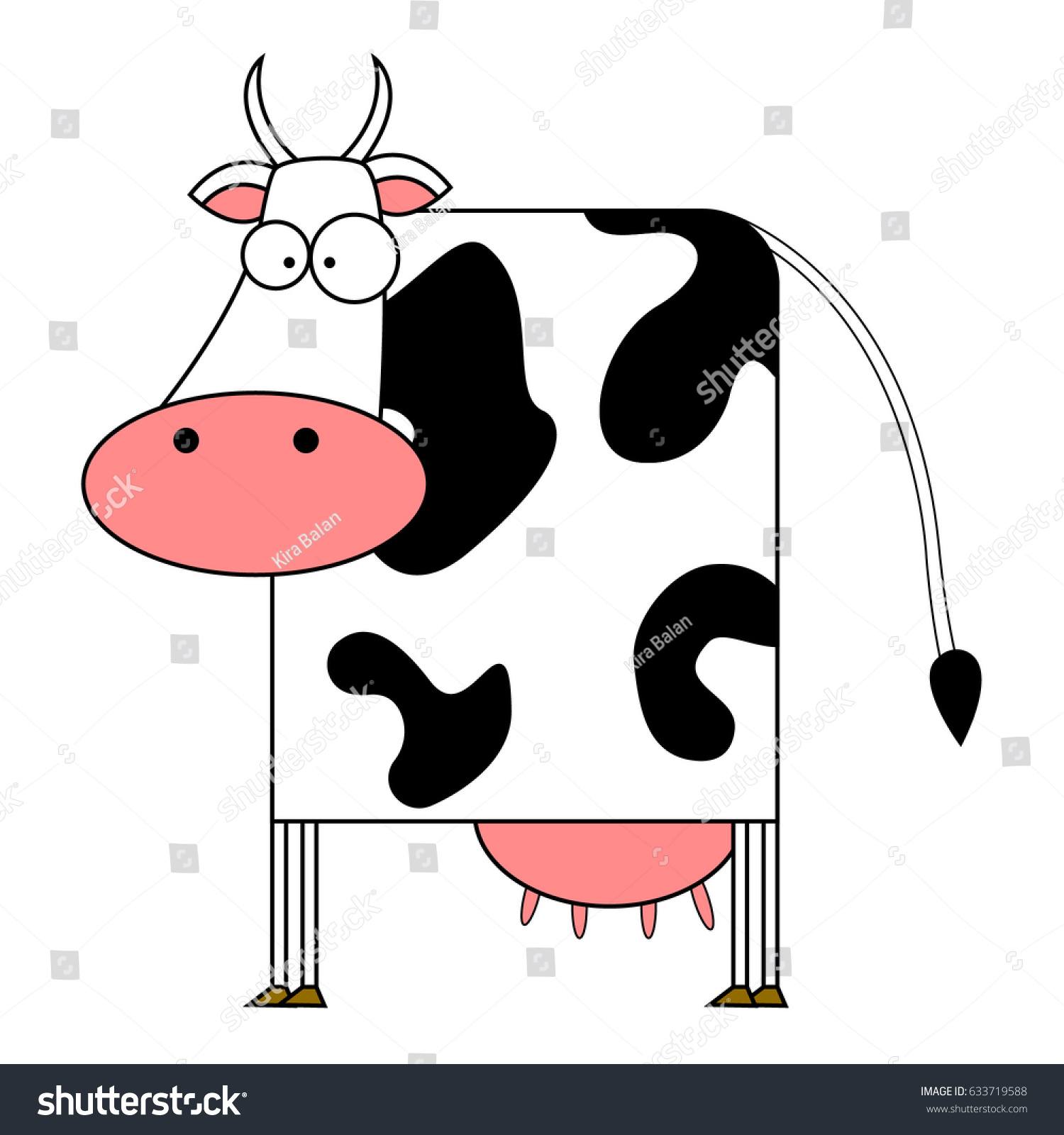 Cow Cartoon Vector Illustration Stock Vector 633719588 - Shutterstock