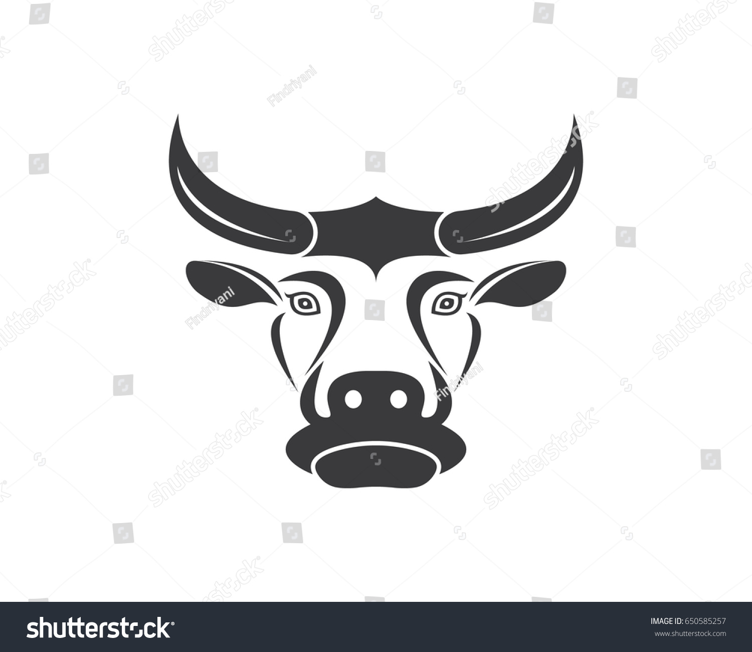 Cow Head Logo Stock Vector (Royalty Free) 650585257 | Shutterstock