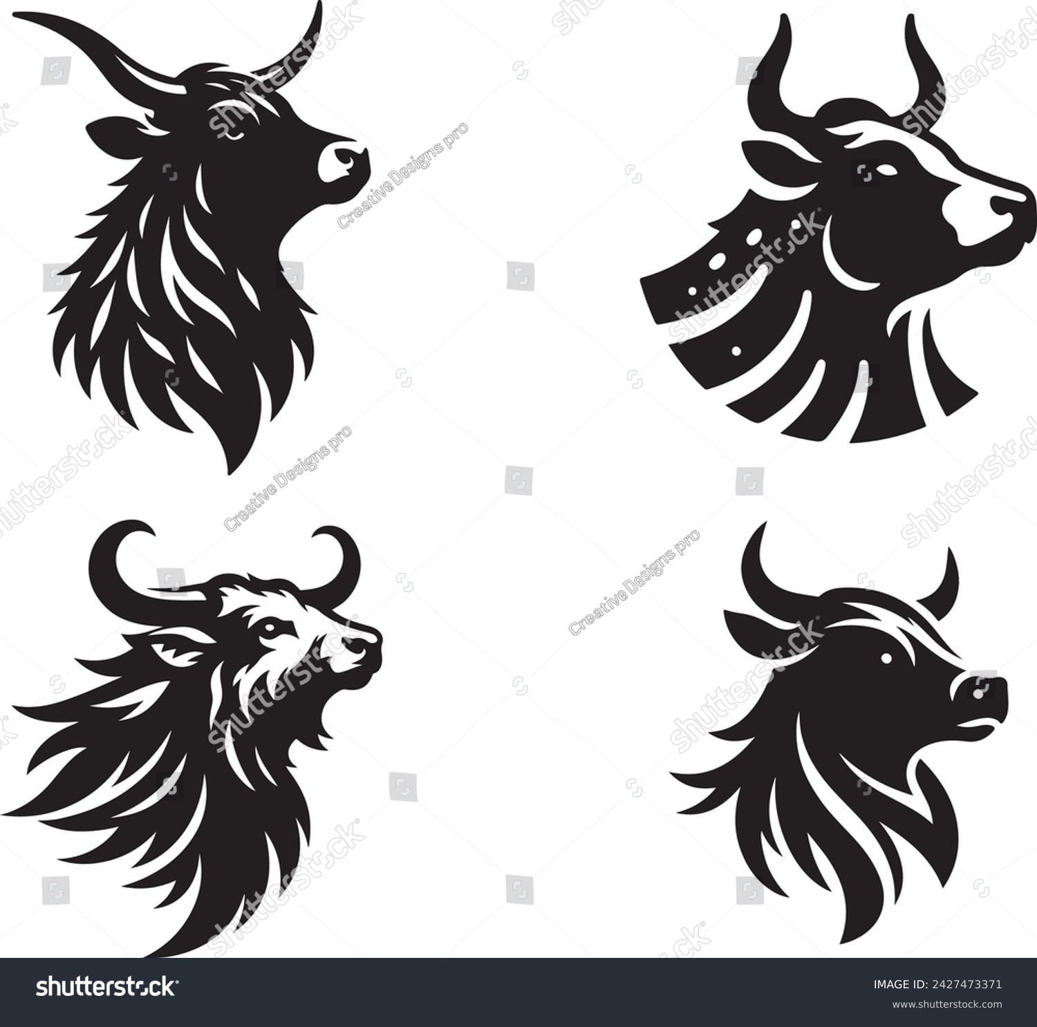 SVG of Cow head vector illustration, 

Charming cow head vector, ideal for rustic-themed graphic projects. svg