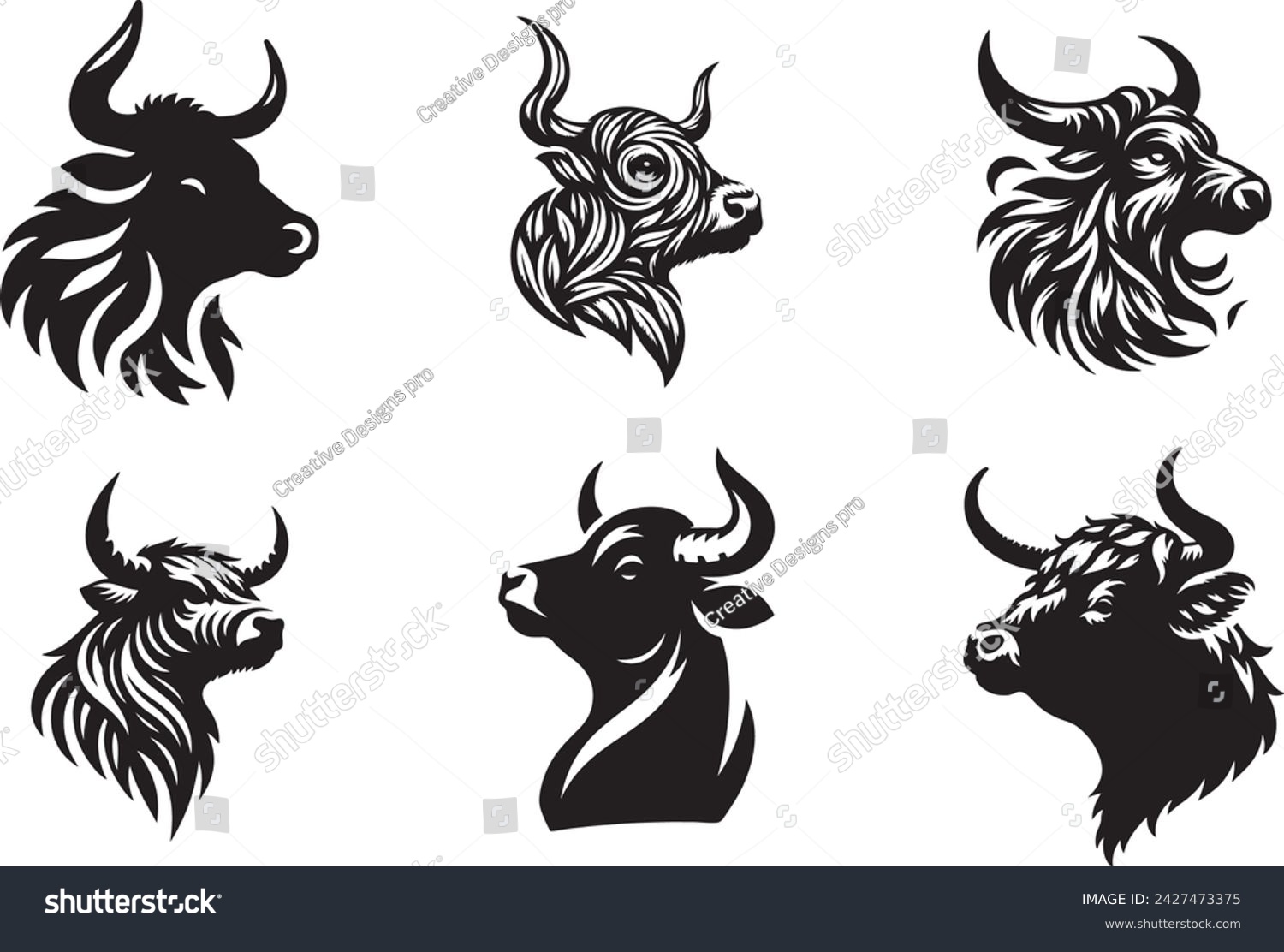 SVG of Cow head vector illustration, 

Charming cow head vector, ideal for rustic-themed graphic projects. svg