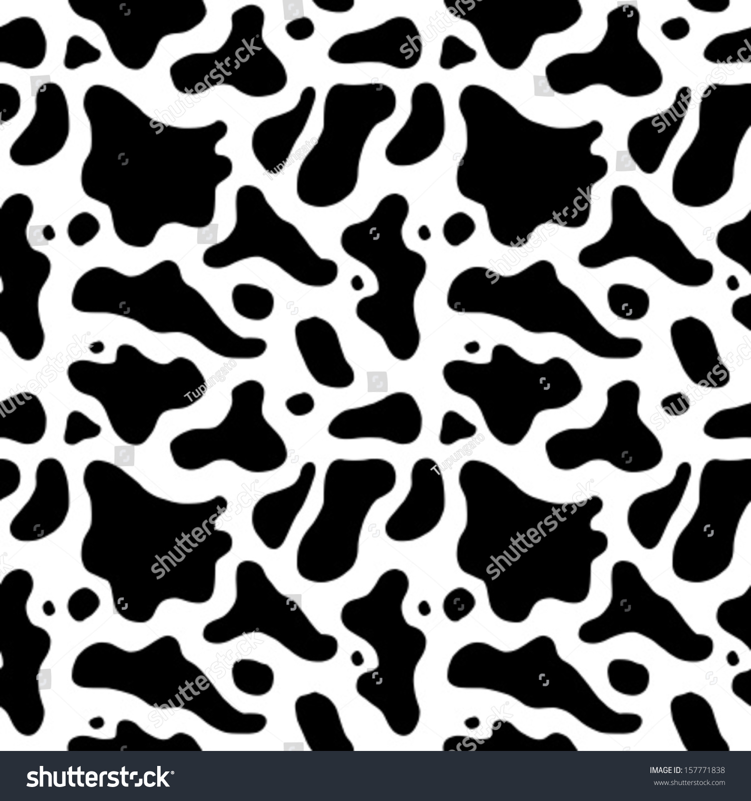 Cow Hide Pattern Animal Texture Seamless Stock Vector (Royalty Free ...