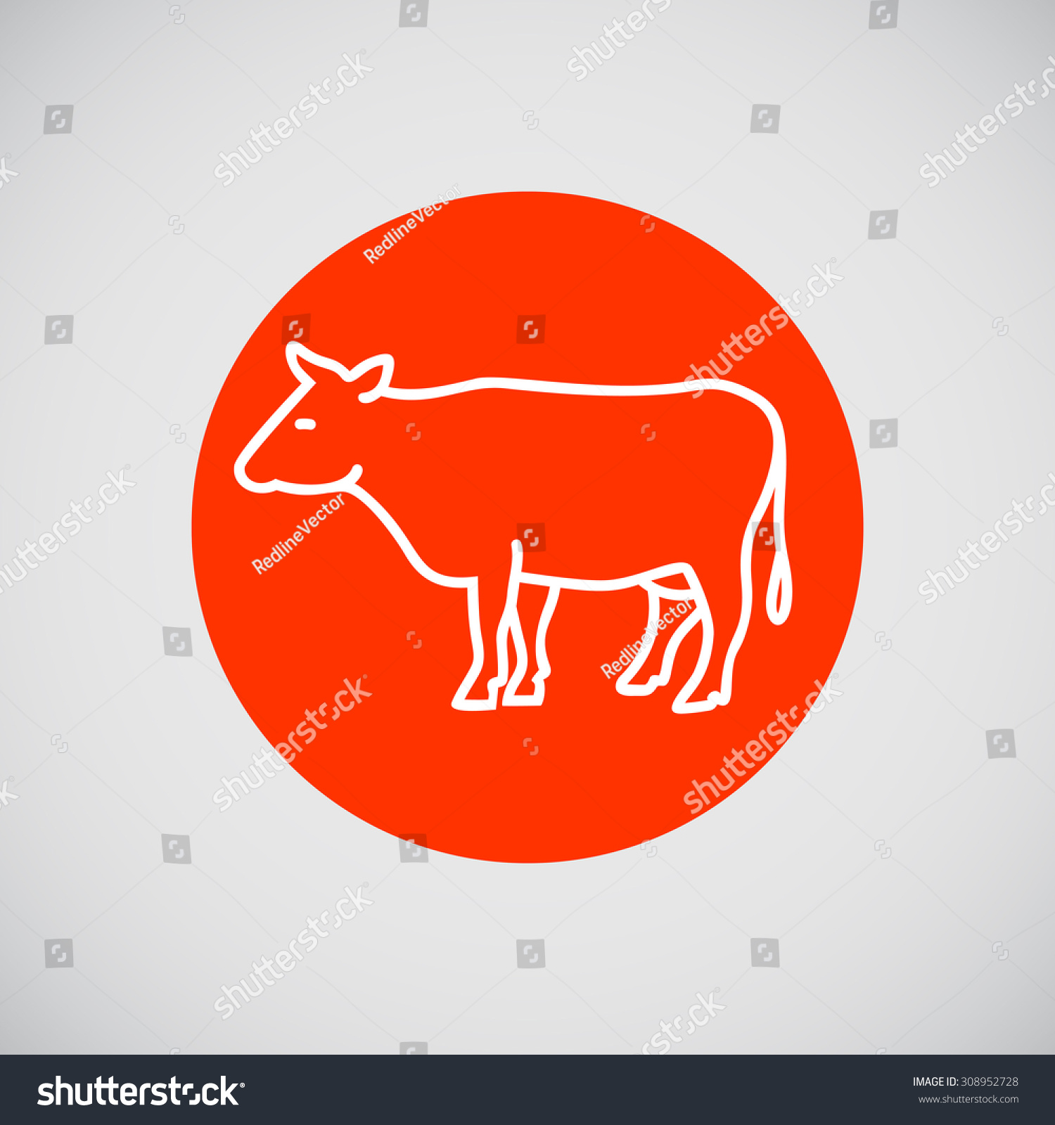 Cow Icon Stock Vector 308952728 : Shutterstock