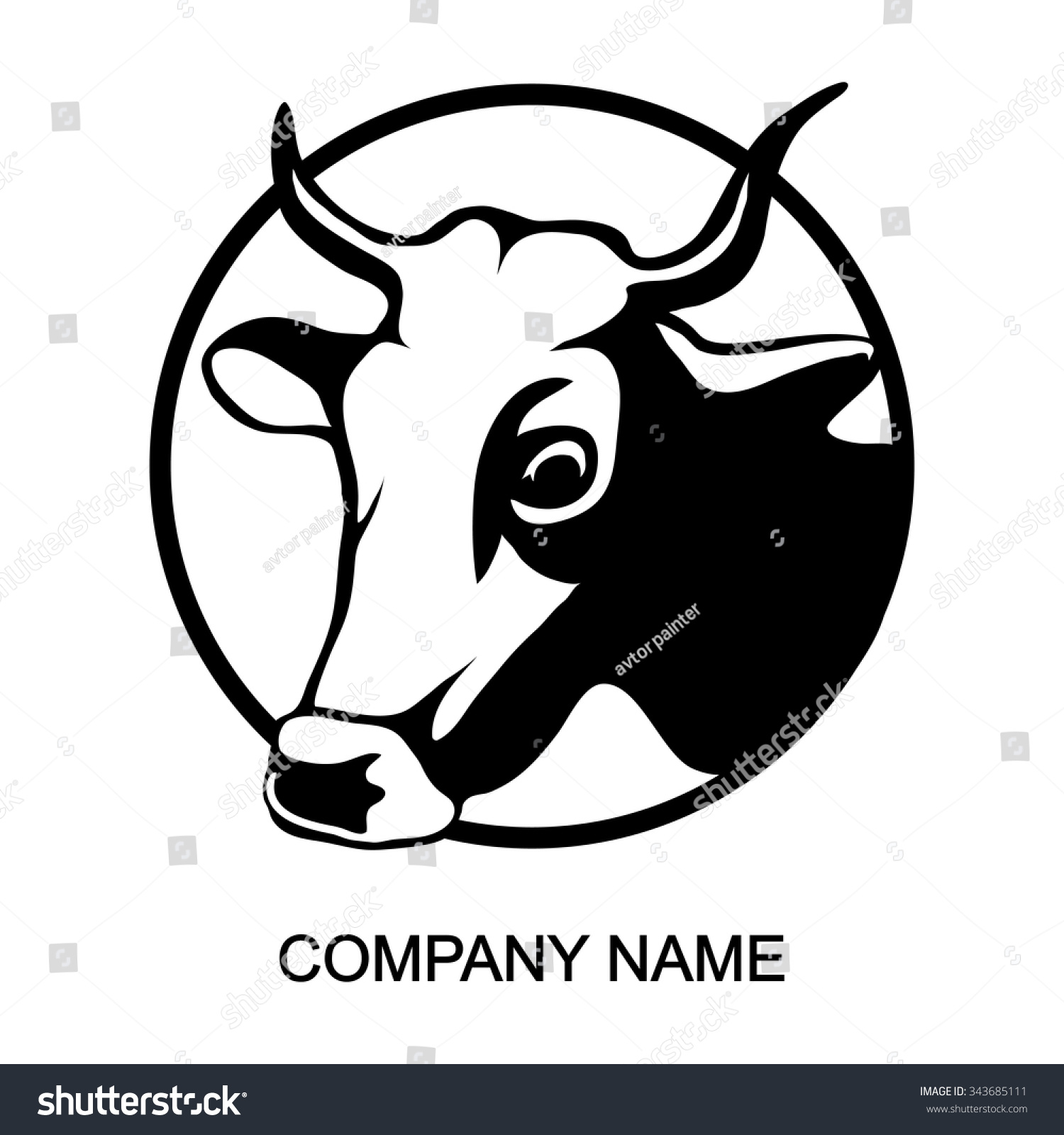 Cow Logo Stock Vector (Royalty Free) 343685111 - Shutterstock