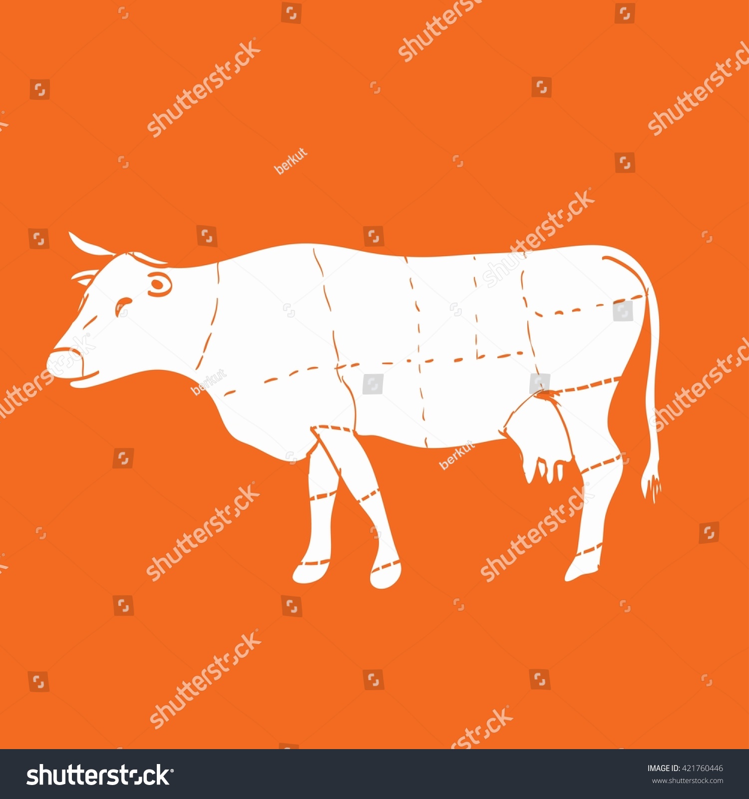 Cow Meat Stock Vector 421760446 Shutterstock