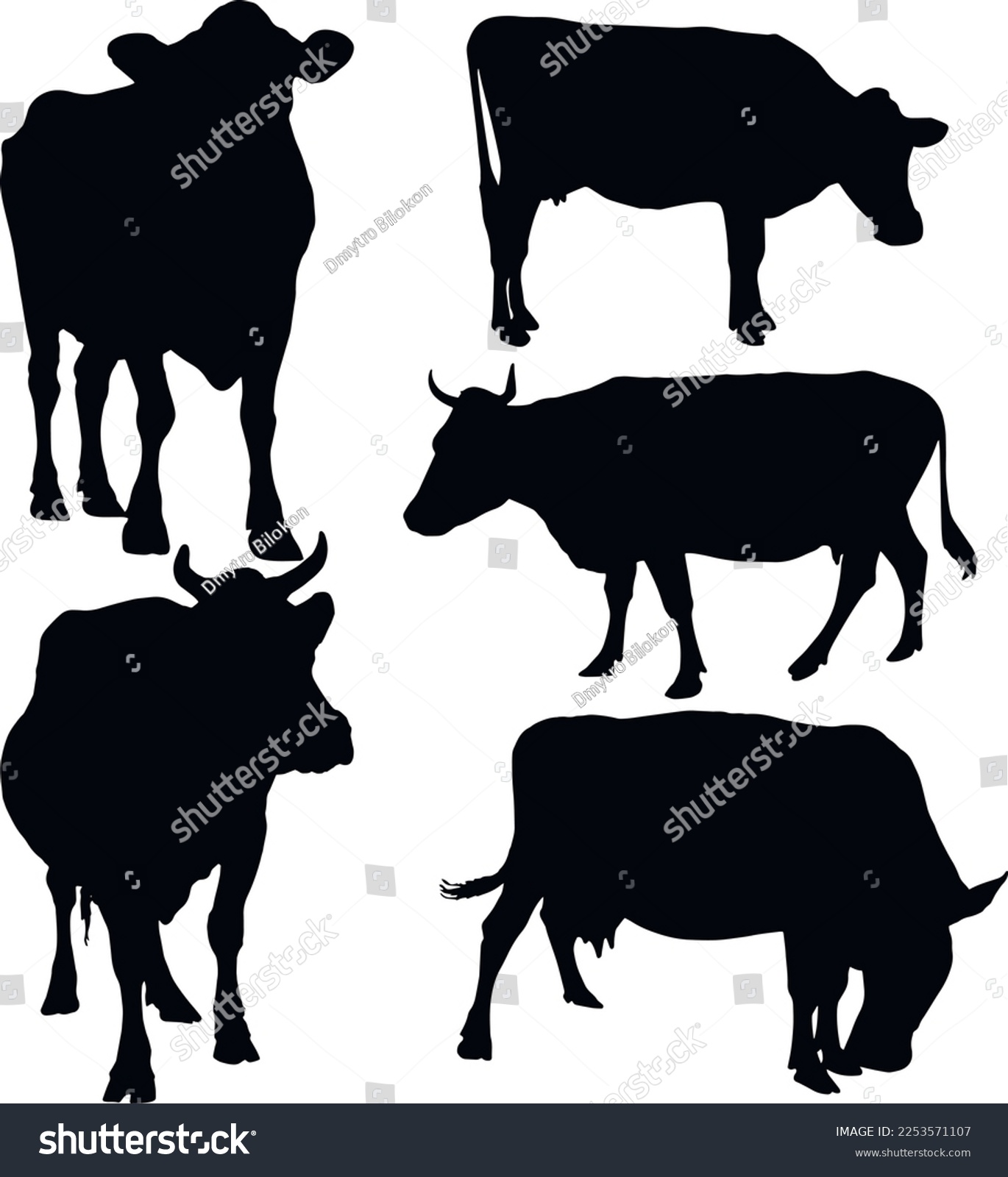 SVG of Cow silhouette set icon, SVG Vector svg