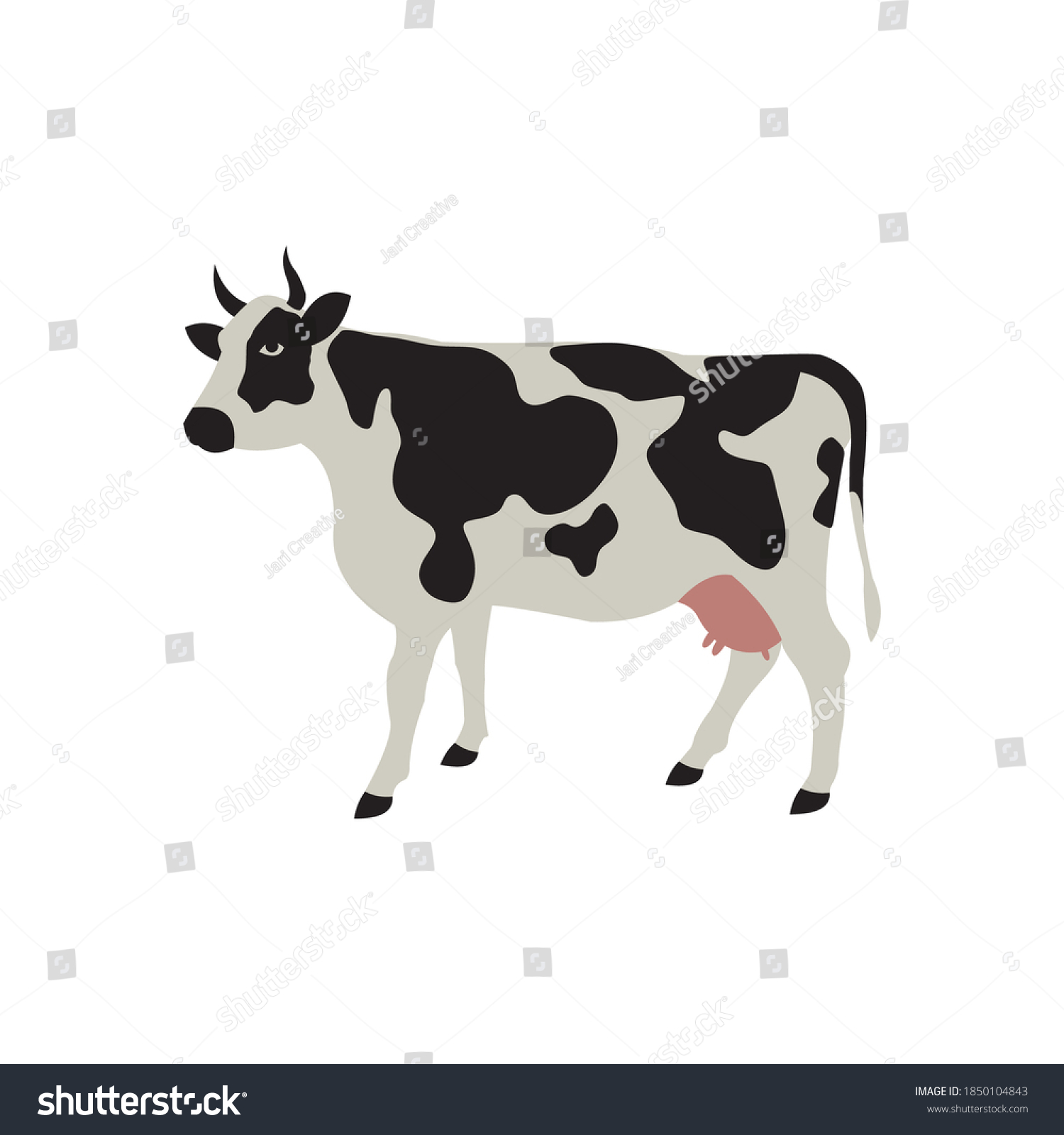 Cow Horns Vector Illustration Logo White Stock Vector (Royalty Free ...