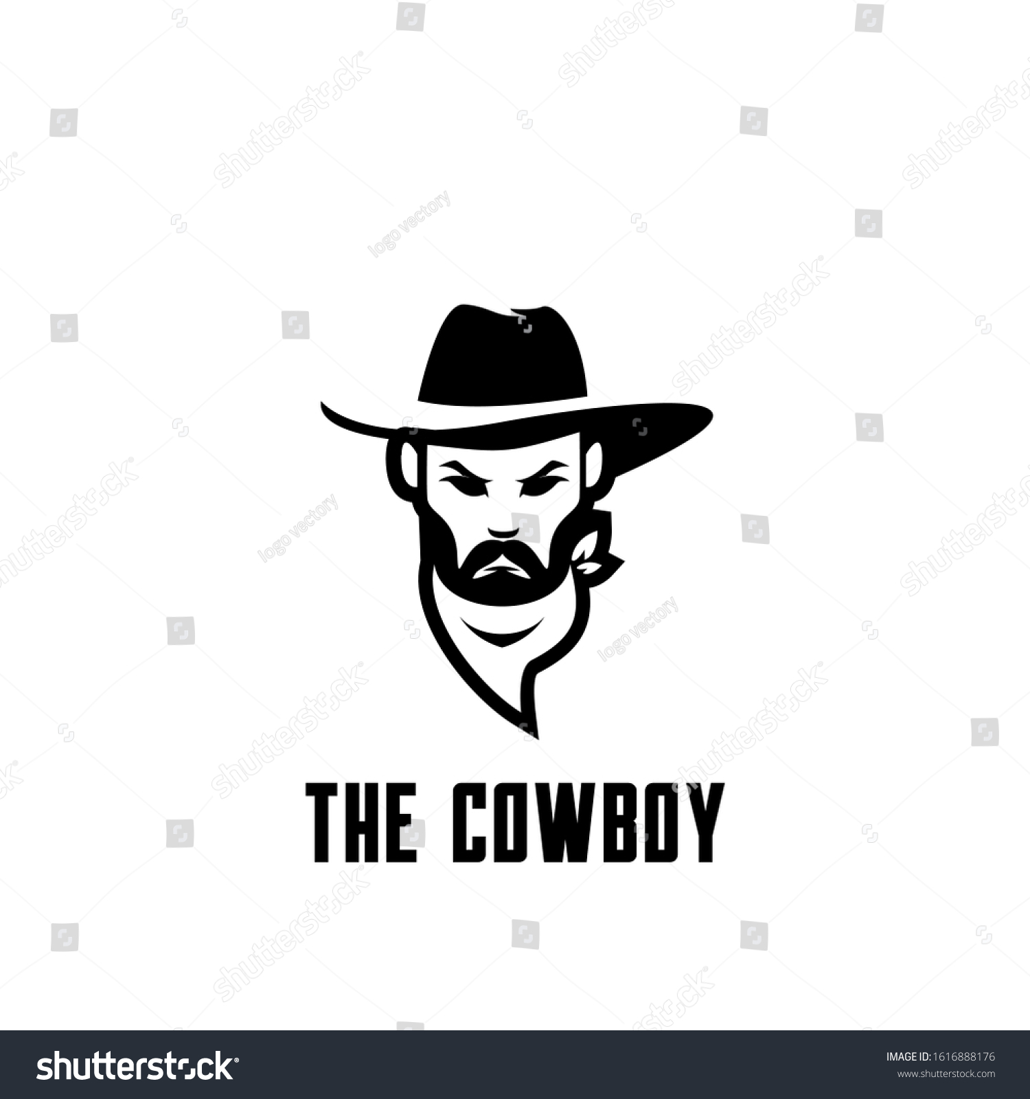 Cowboy Bandit Head Logo Icon Design Stock Vector (Royalty Free ...