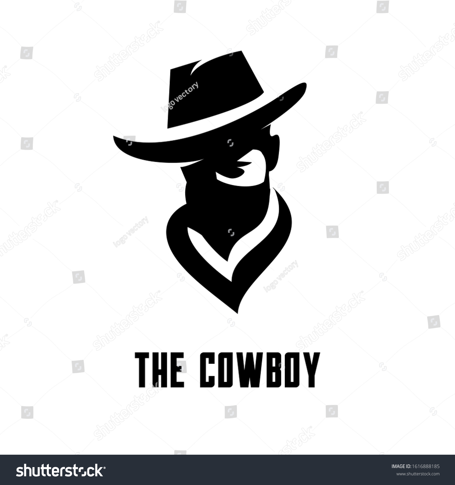 Cowboy Bandit Head Logo Icon Design Stock Vector (Royalty Free) 1616888185