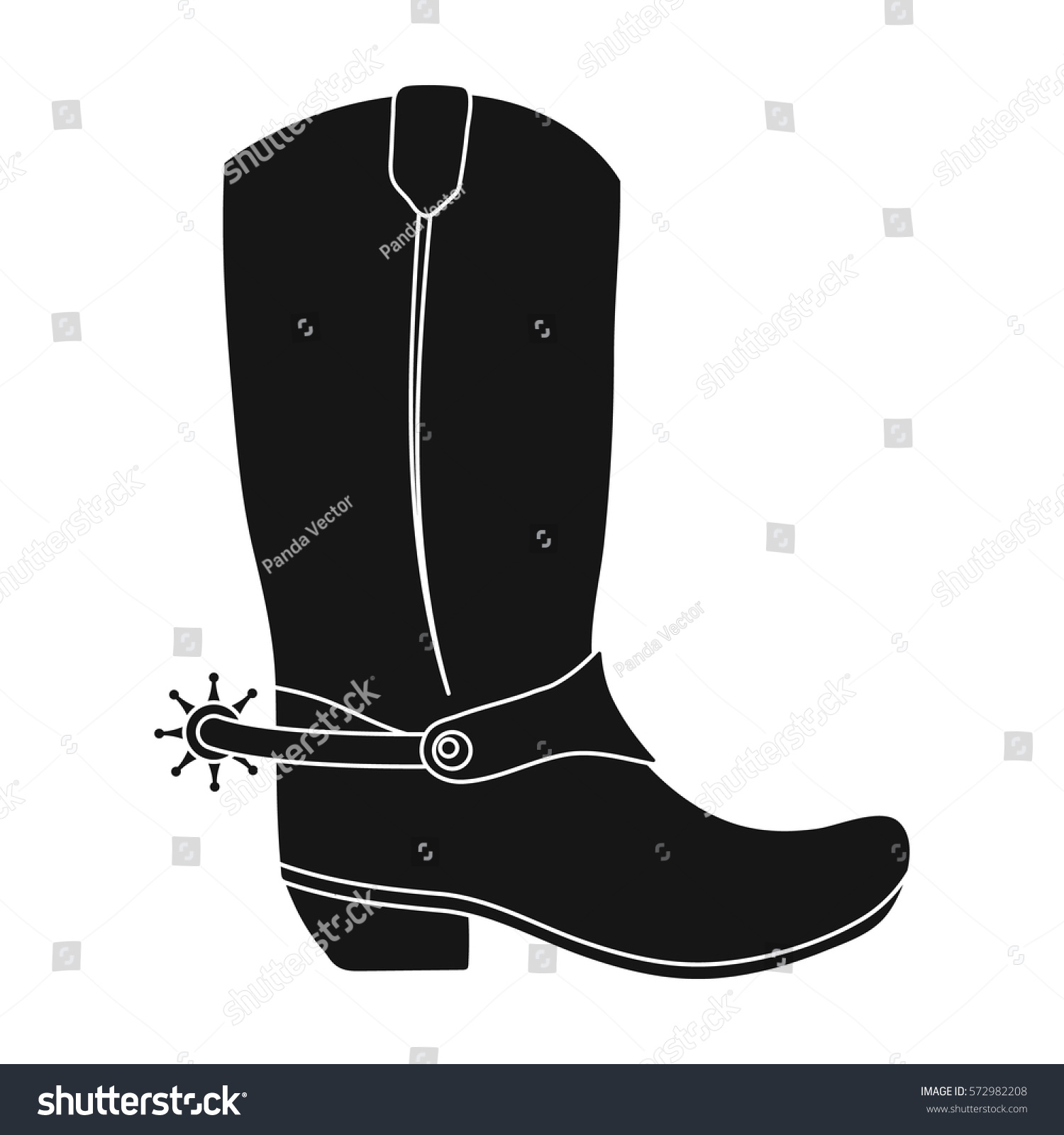 Cowboy Boots Icon Monochrome Style Isolated Vector de stock (libre de regalías)572982208