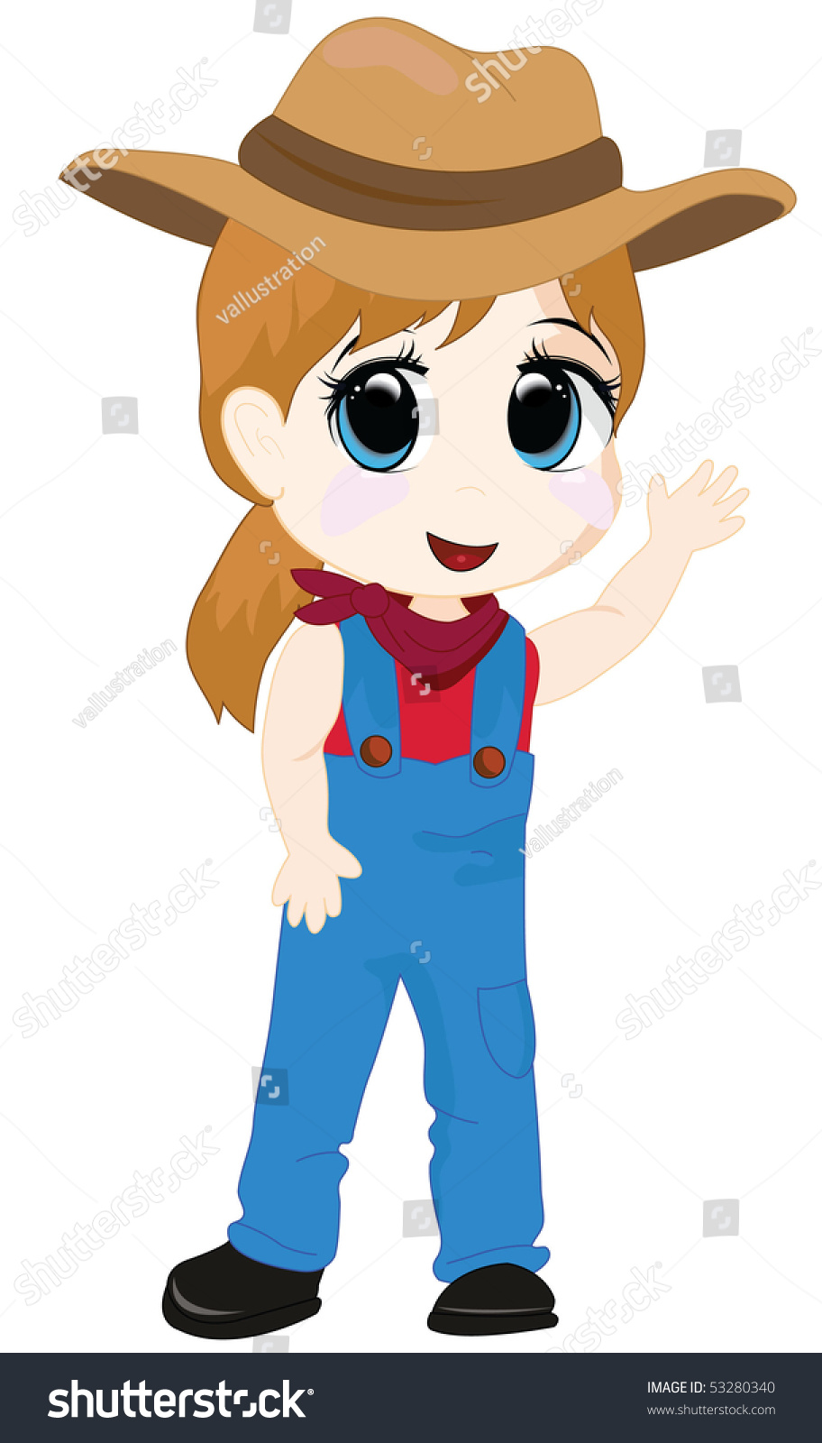 Cowboy Girl Stock Vector Illustration 53280340 : Shutterstock