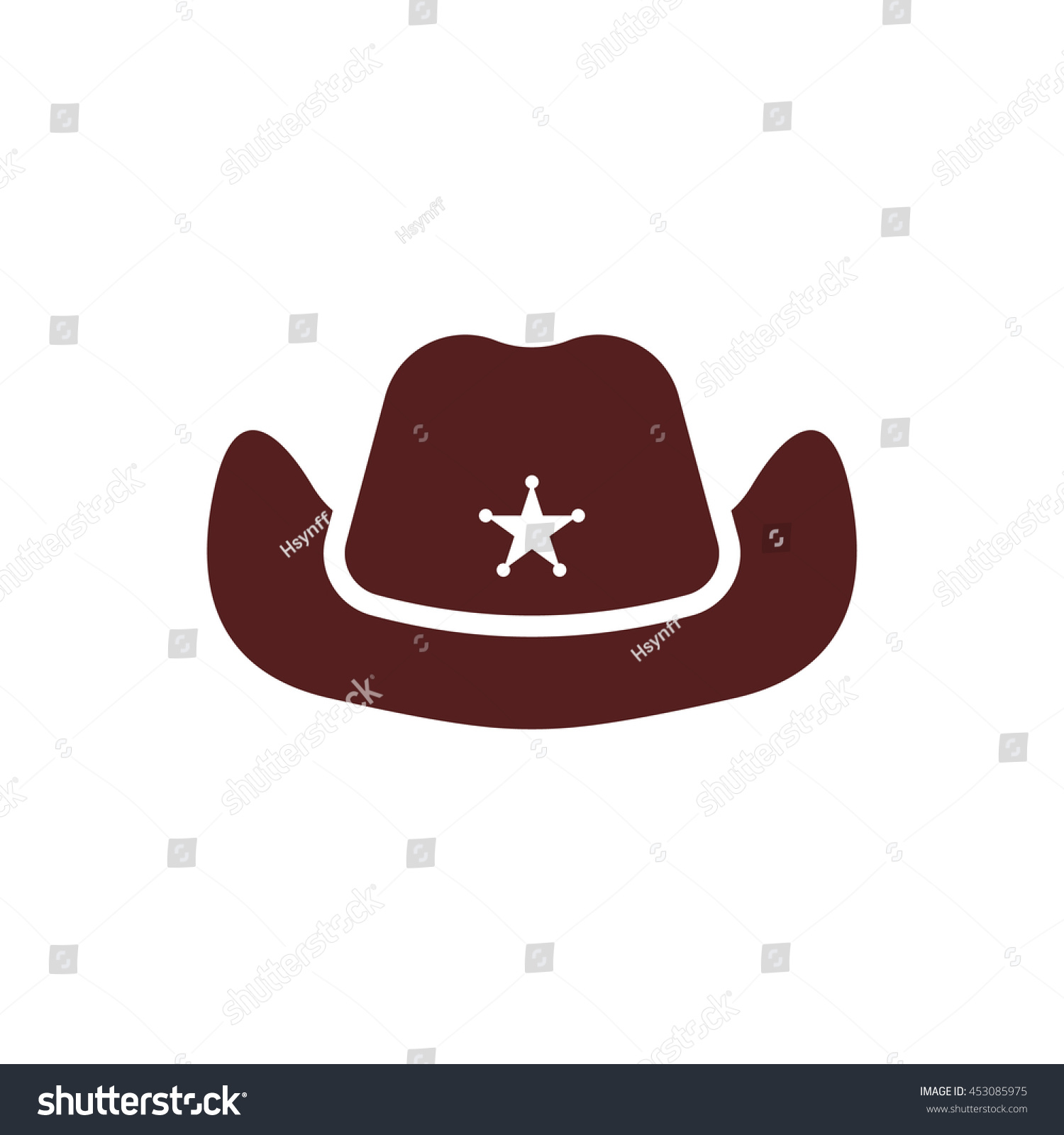 Cowboy Hat Icon Stock Vector Illustration 453085975 : Shutterstock