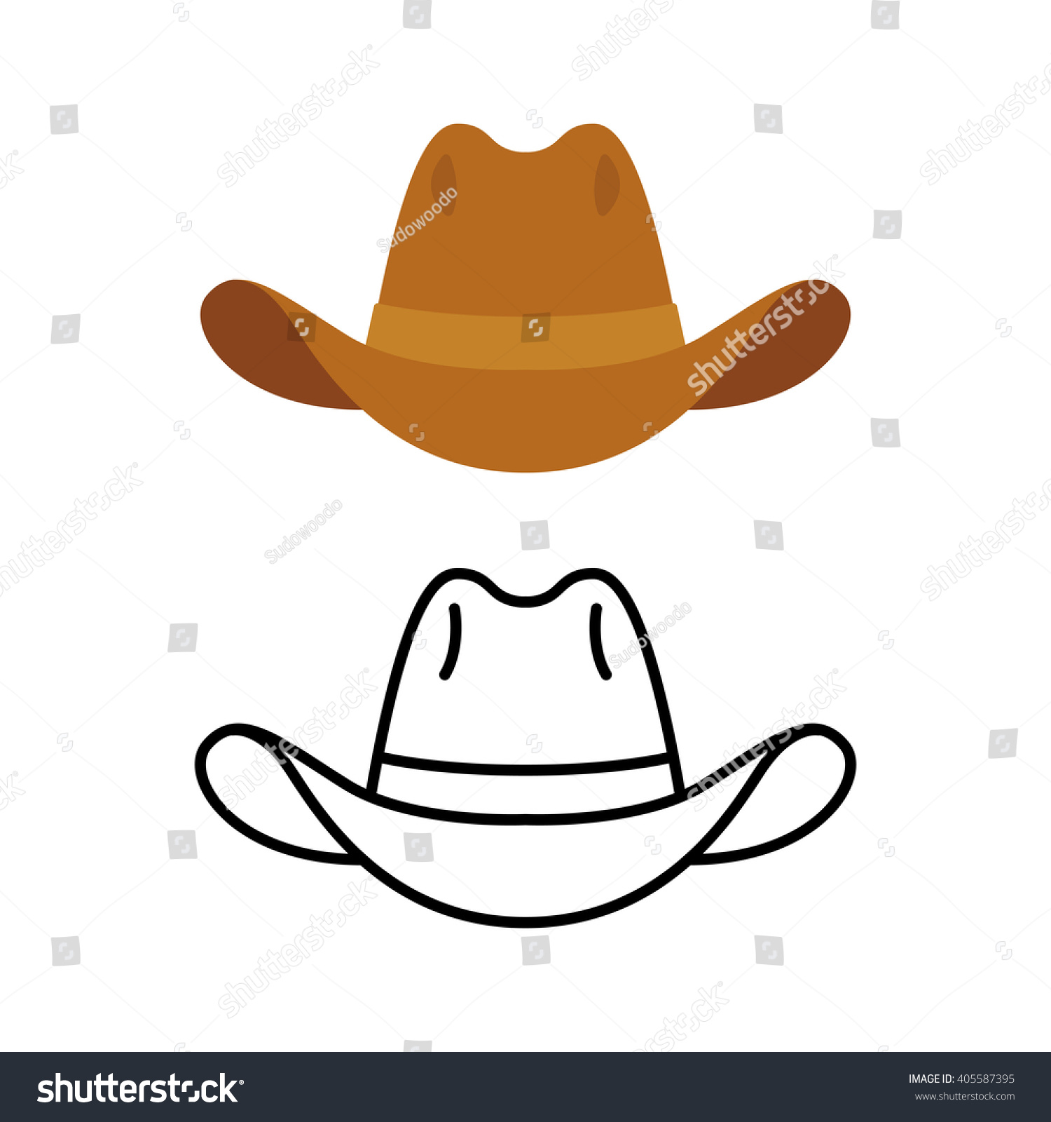 Cowboy ikon. To varianter, flad Stock-vektor (royaltyfri)