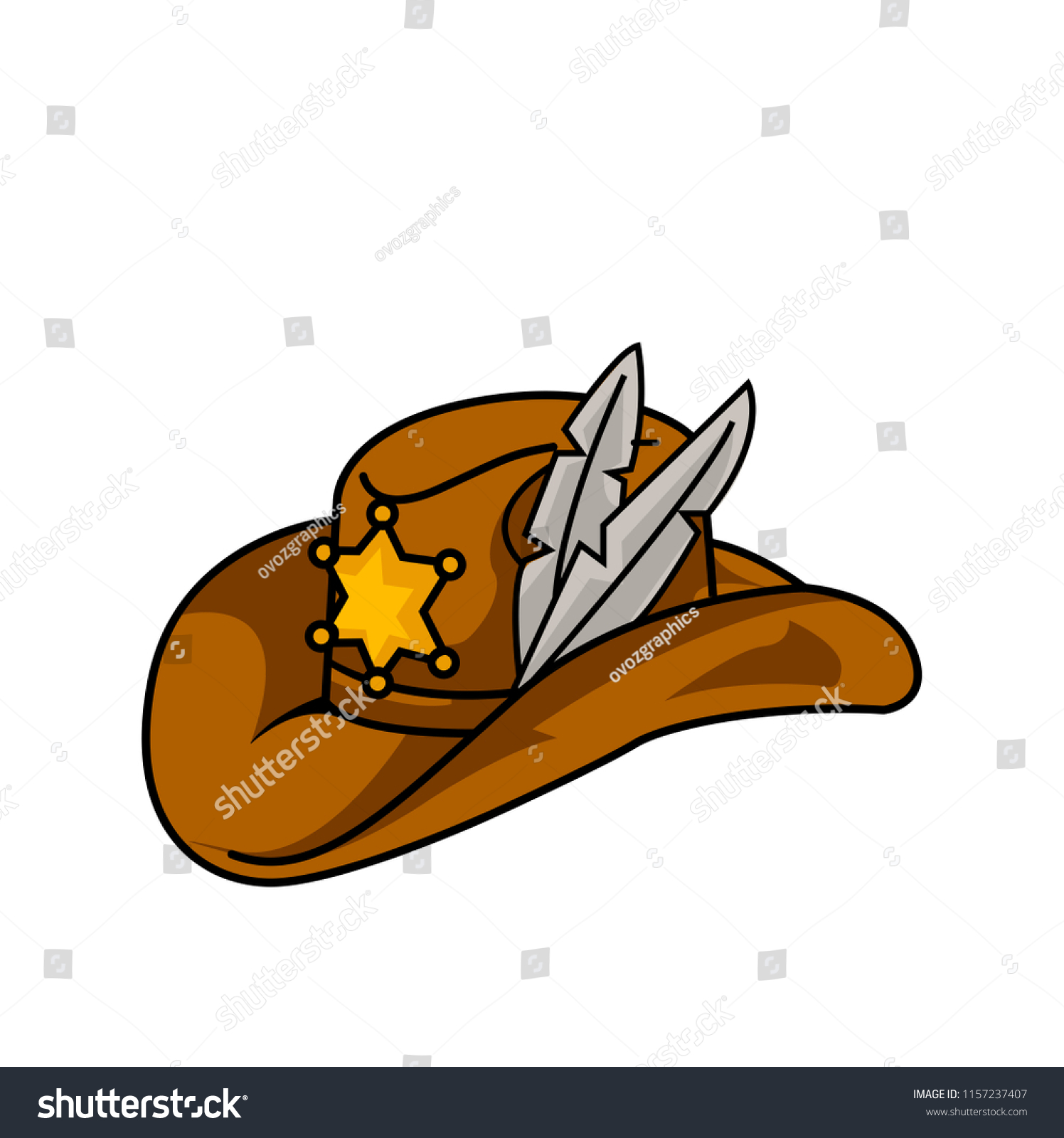 Cowboy Hat Illustration Stock Vector Royalty Free 1157237407 1310