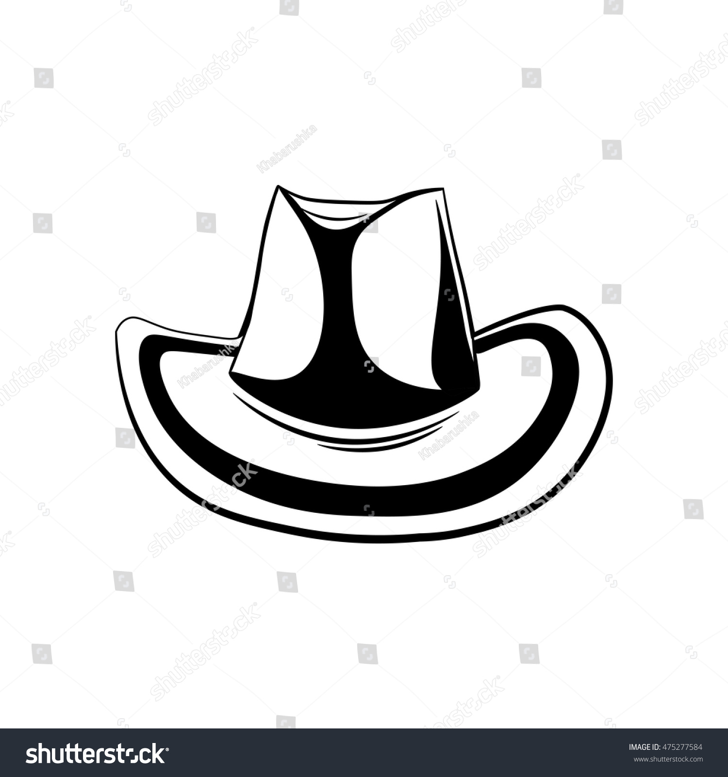 Cowboy Hat Isolated On White Background Stock Vector (Royalty Free ...