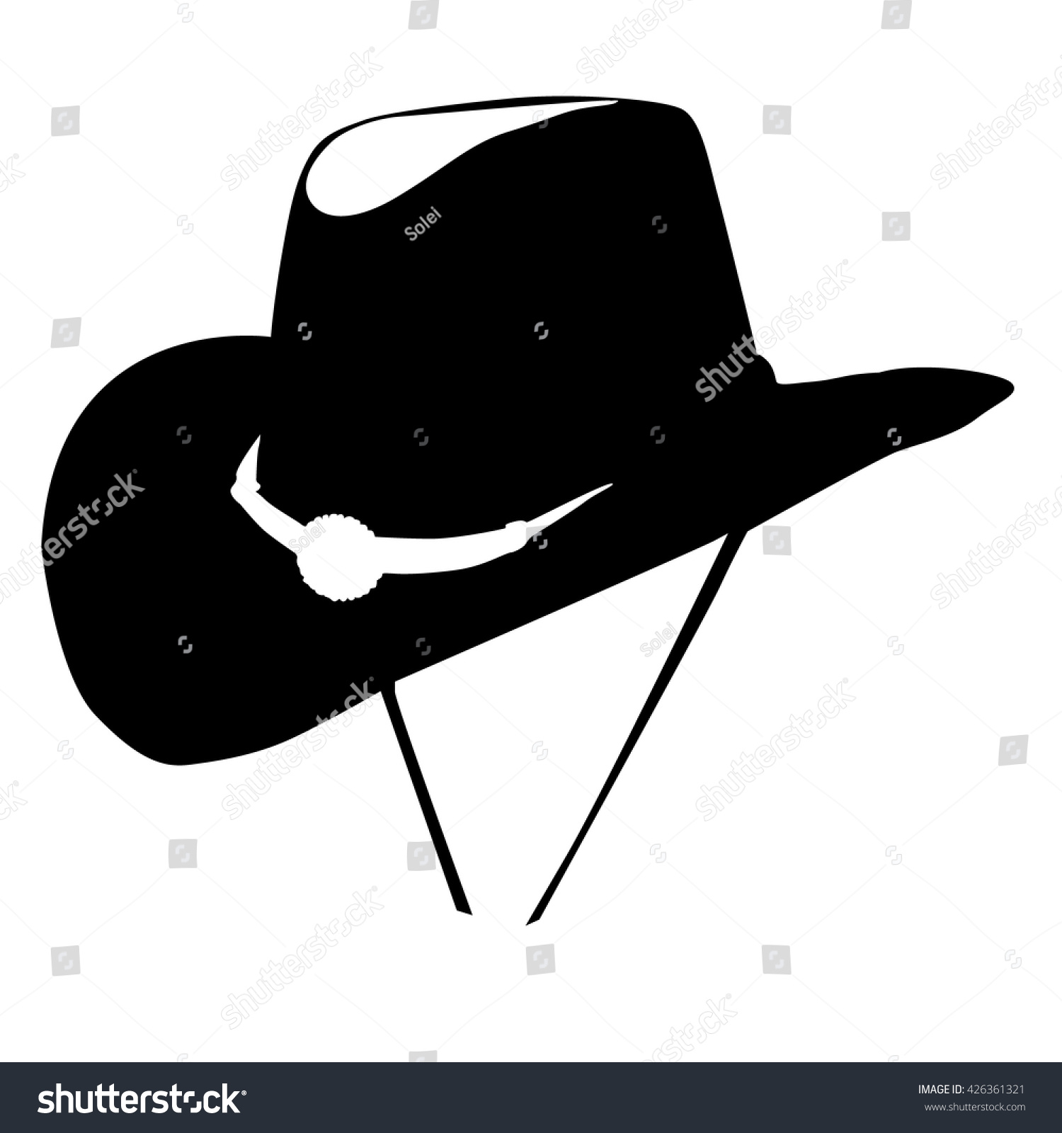 Cowboy Hat Silhouette On White Background Stock Vector (Royalty Free ...