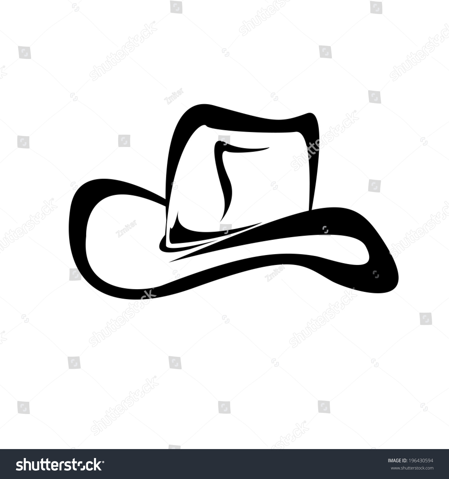 Cowboy Hat Silhouette . Vector Illustration. - 196430594 : Shutterstock