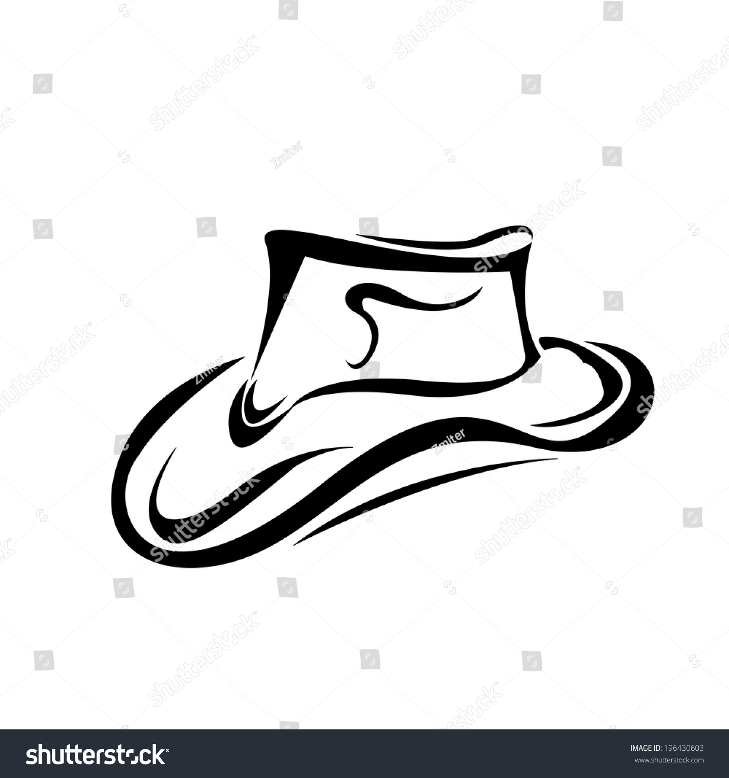 Cowboy Hat Silhouette Vector Illustration Stock Vector (Royalty Free ...