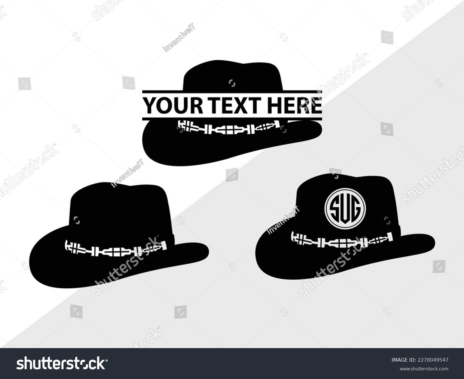 SVG of Cowboy Hat SVG Monogram Vector Illustration Silhouette svg