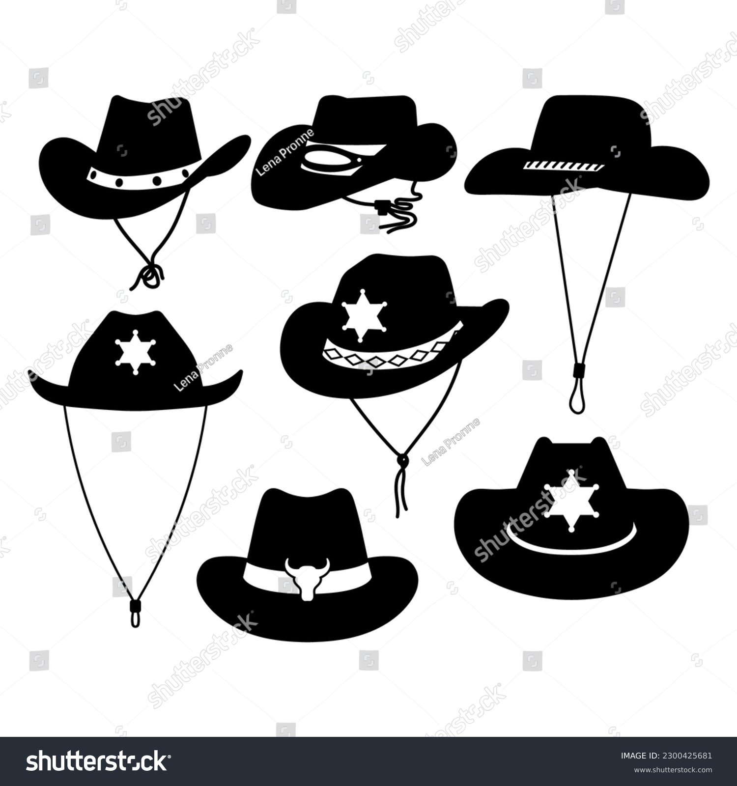 SVG of Cowboys hat silhouette templates for cutting programs clipart svg