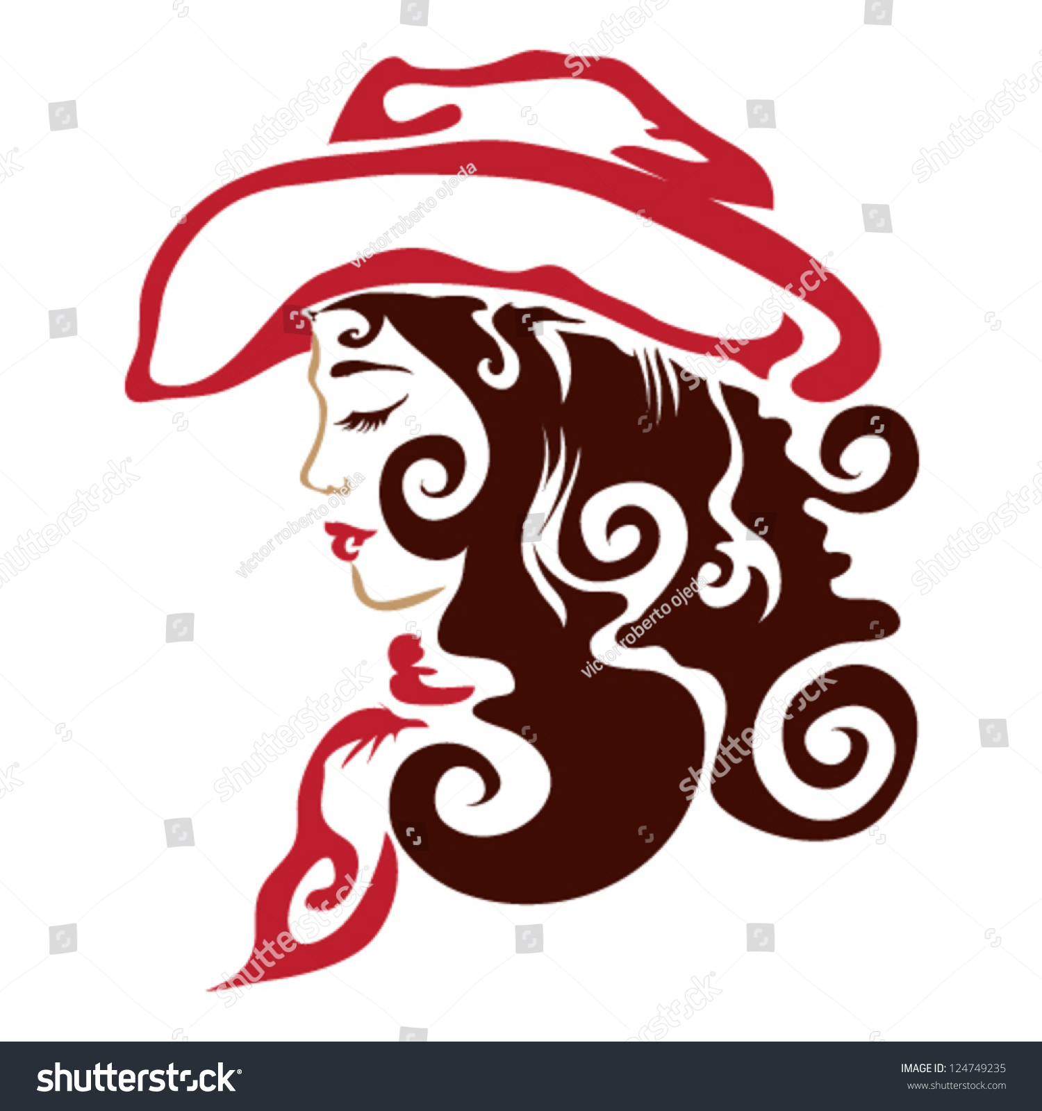 Cowgirl Stock Vector (Royalty Free) 124749235 - Shutterstock