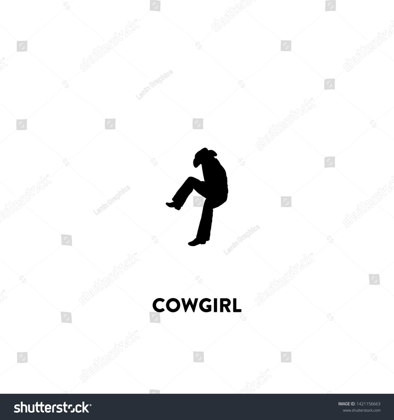 Cowgirl Icon Vector Cowgirl Sign On Stock Vector Royalty Free Shutterstock