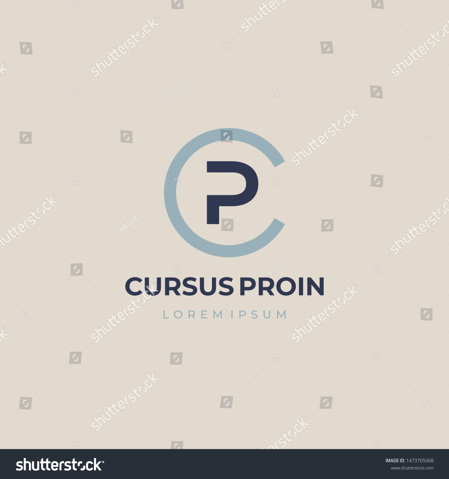 Cp Pc Monogram Two Letters Cp Stock Vector Royalty Free