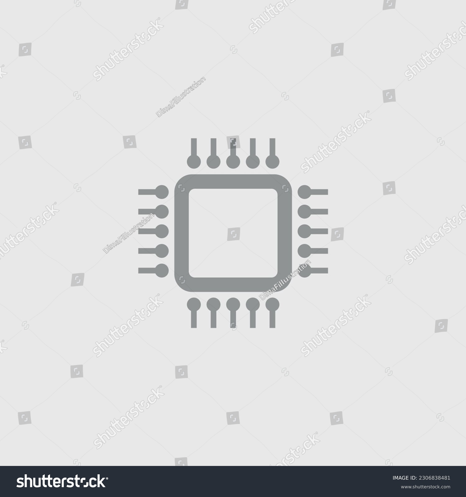 SVG of CPU computer chop. Vector illustration. svg