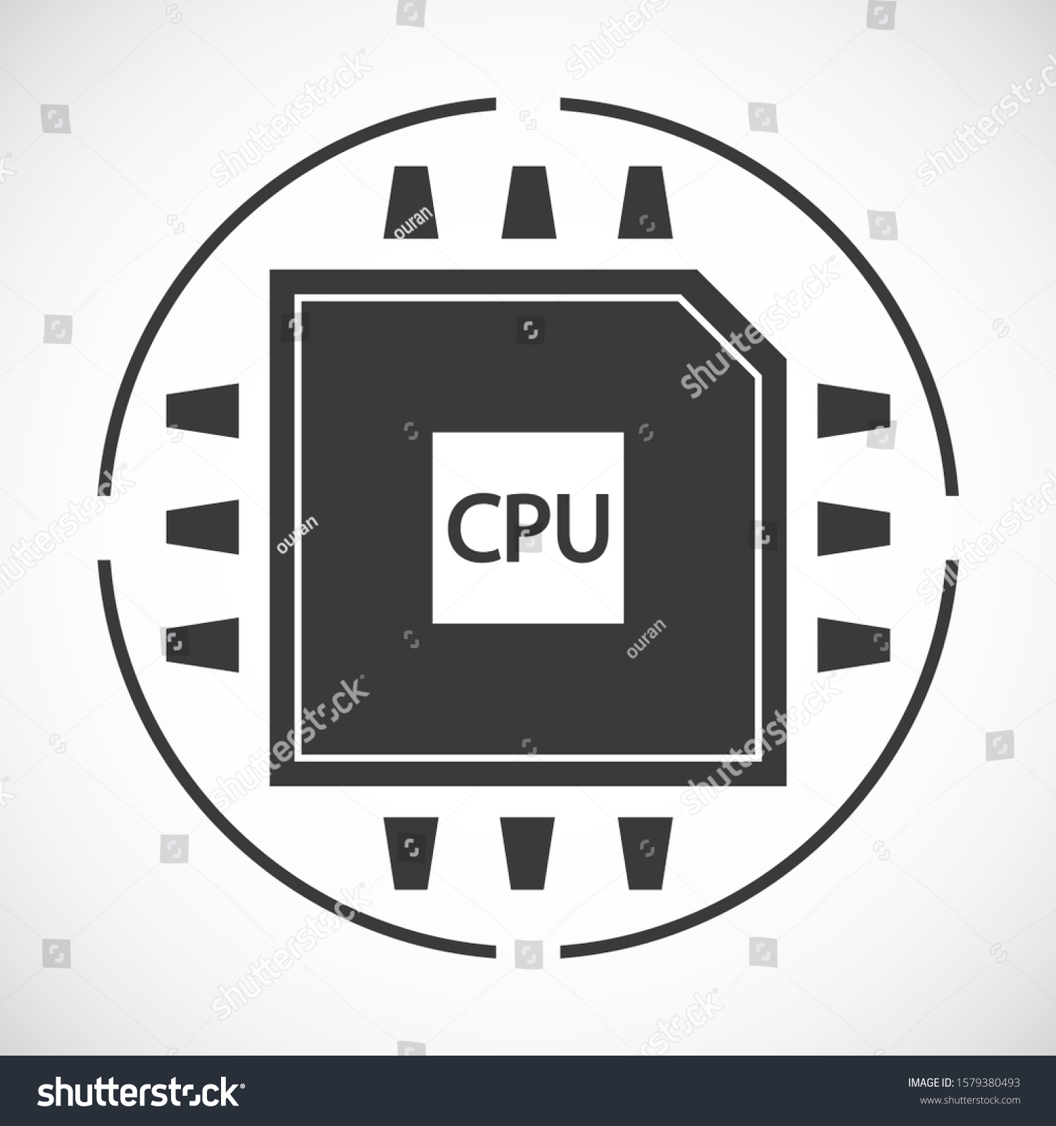 Cpu Vector Icon Chip Cpu Vector Stock Vector (Royalty Free) 1579380493 ...