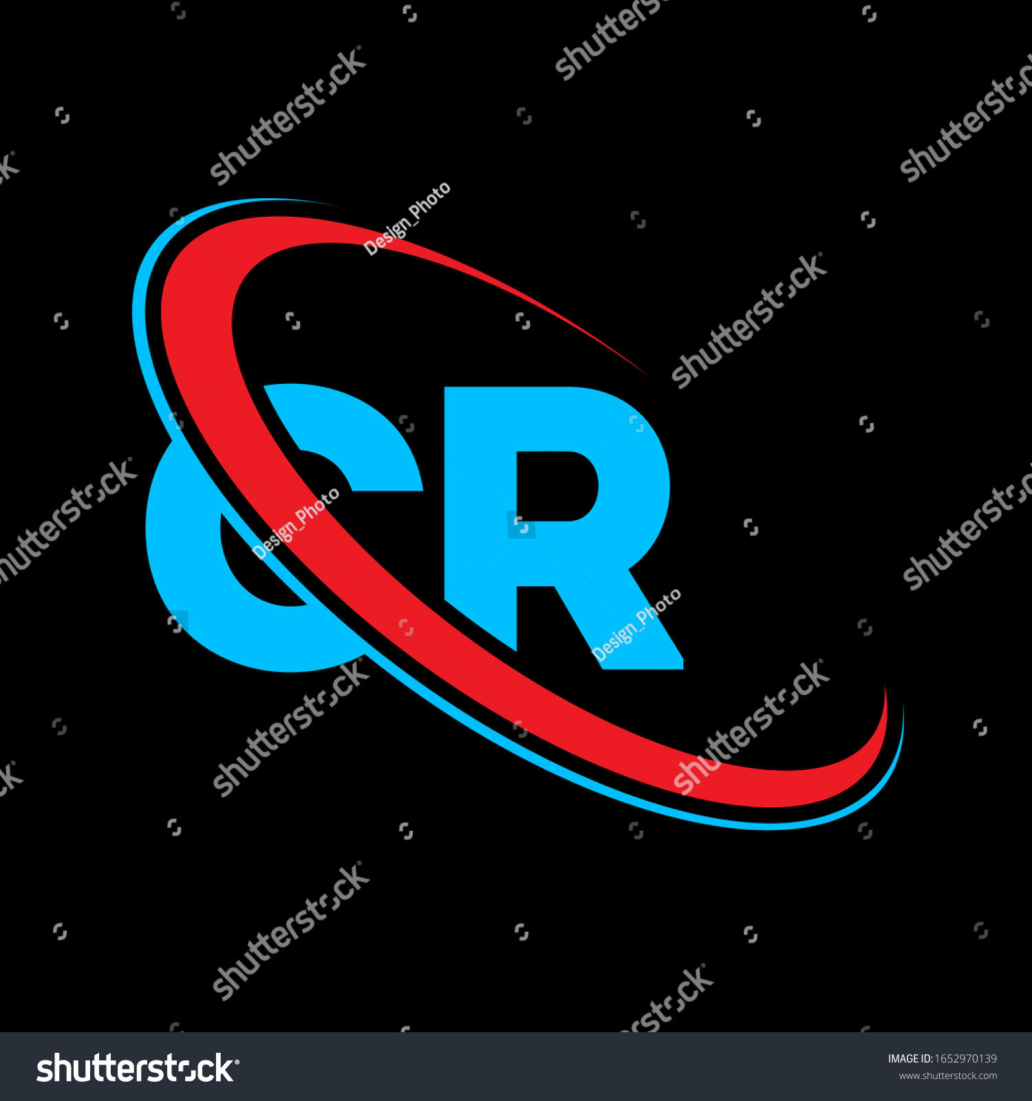 Cr C R Letter Logo Design Stock Vector (Royalty Free) 1652970139 ...