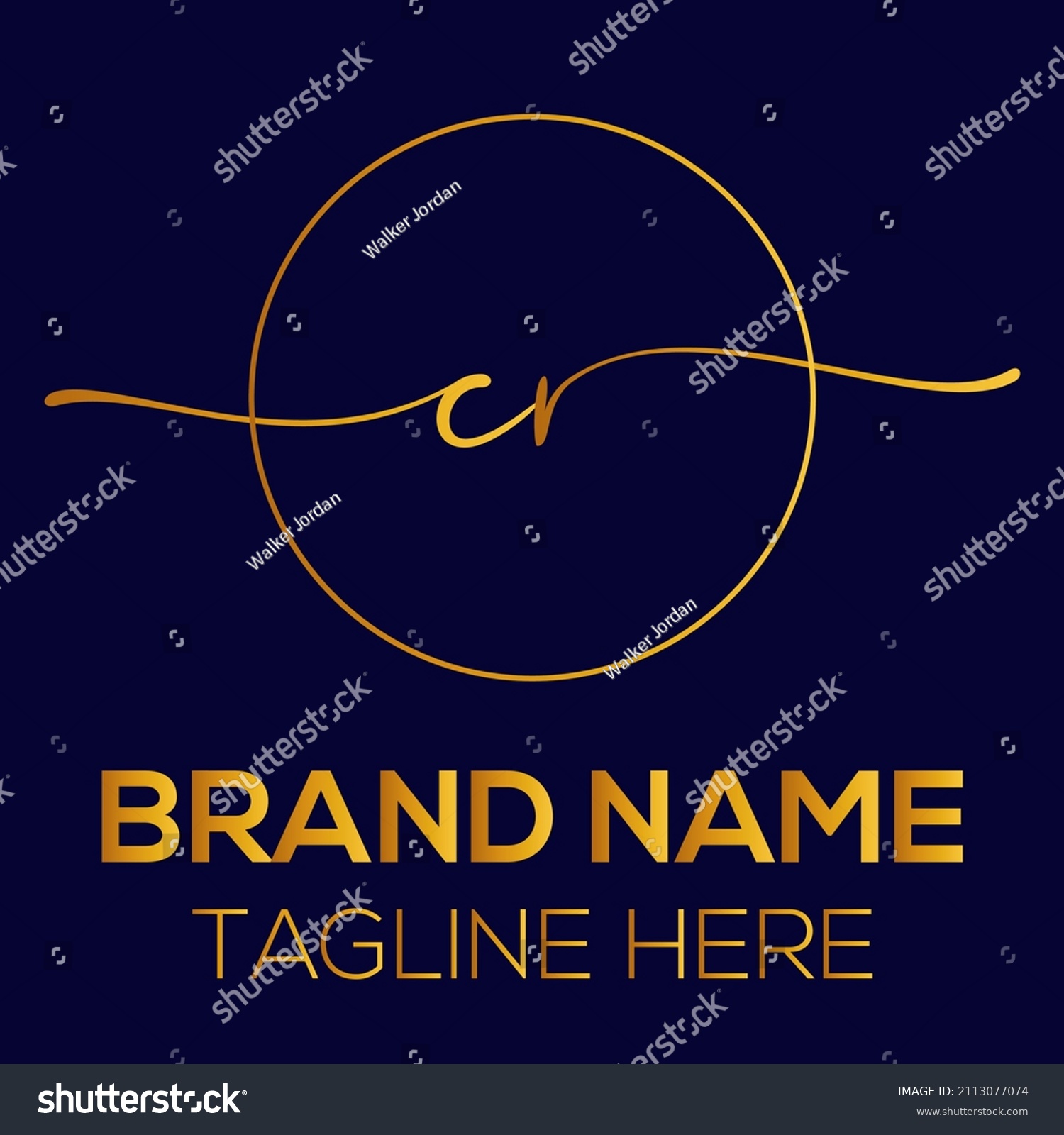 Cr Initial Handwriting Logo Circle Template Stock Vector (Royalty Free ...