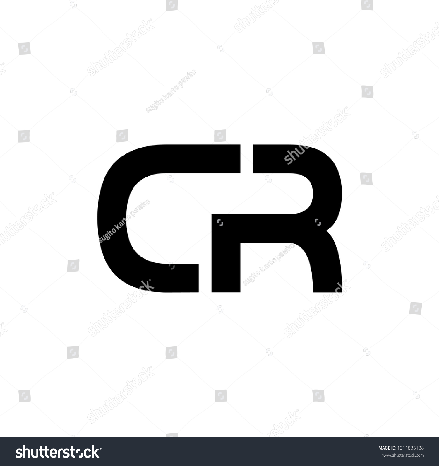 Cr Letter Vector Logo Stock Vector Royalty Free