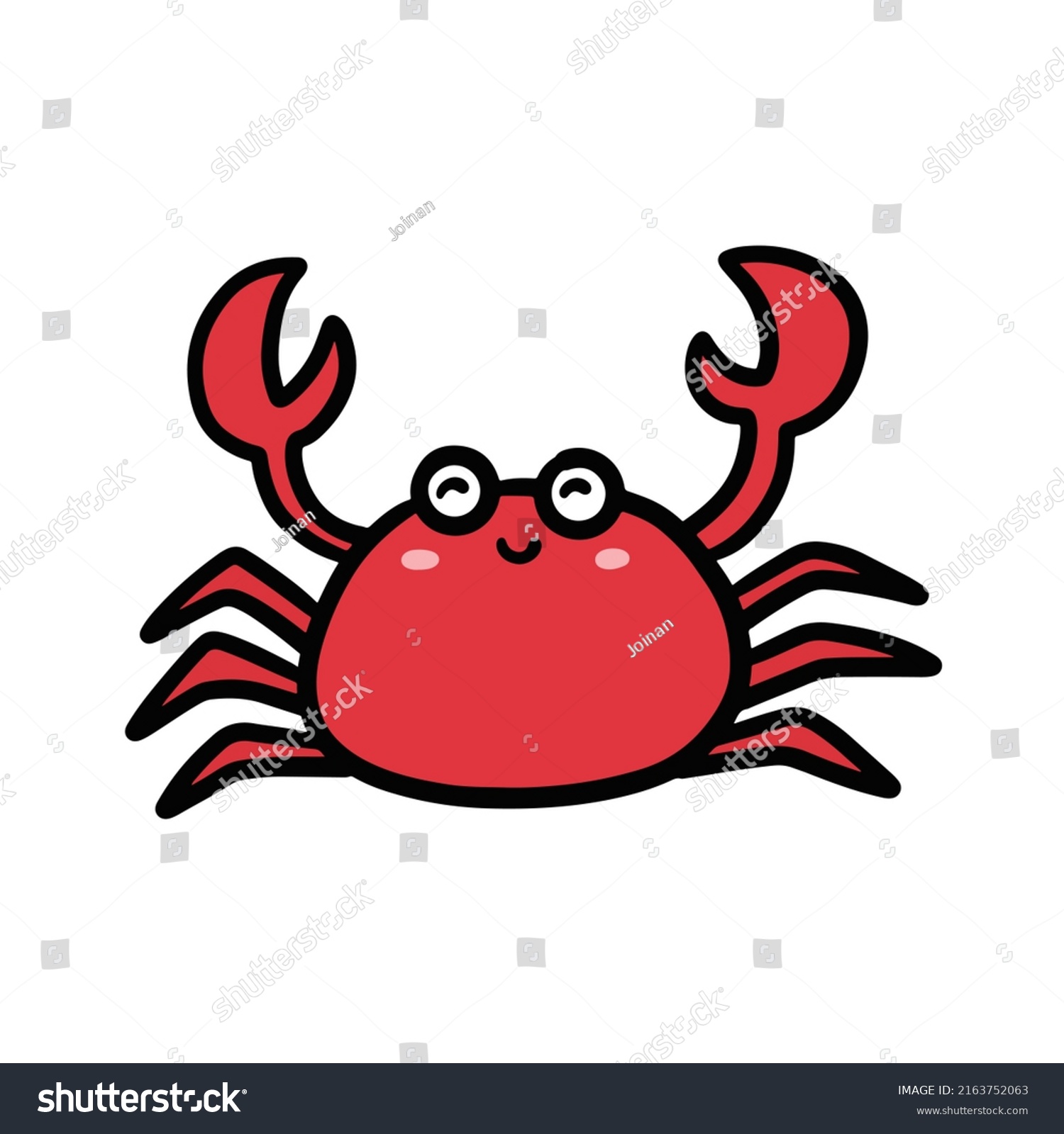 Crab Hand Drawn Simple Cute Illustrations Stock Vector (Royalty Free ...